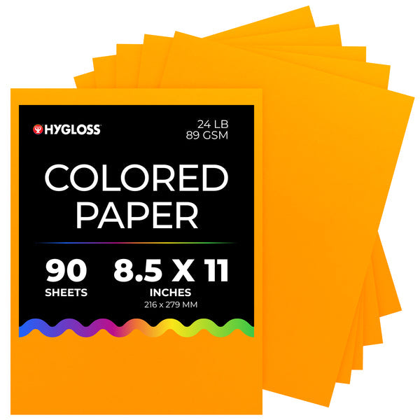 Hygloss Colored Paper - 8.5"x11", 90 count, Light Orange
