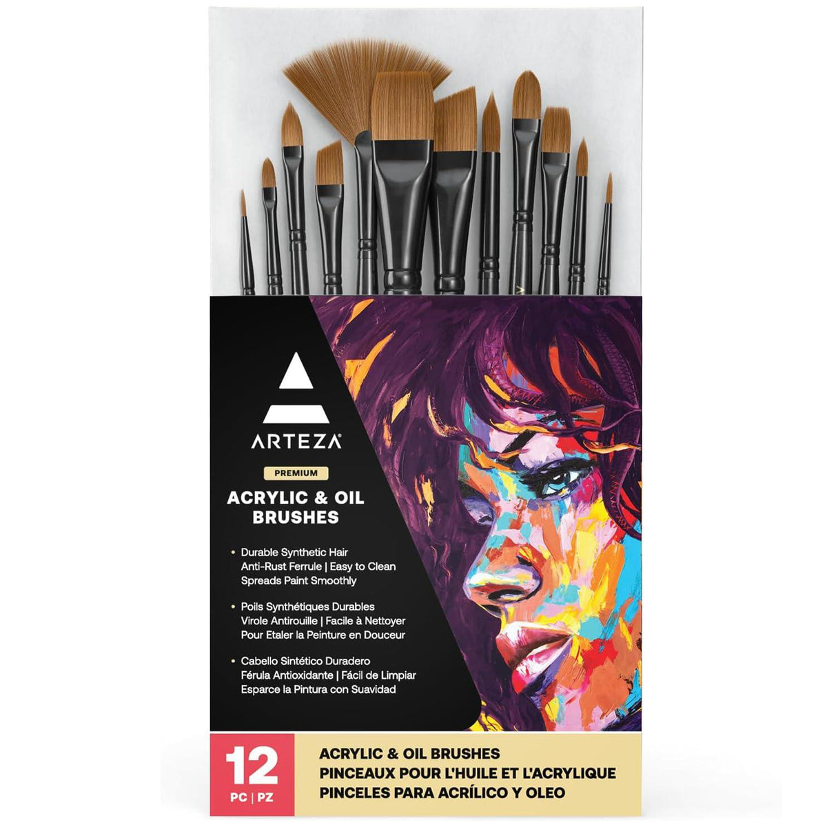 ACRYLIC & OIL PAINT BRUSH SET 12PC