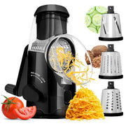 Brentwood Brentwood Rotary Cheese, Vegetable, Nut Grater, Shredder, and Slicer, with Handle and Stainless Steel Drum Blades (KA-5060BK) - Black