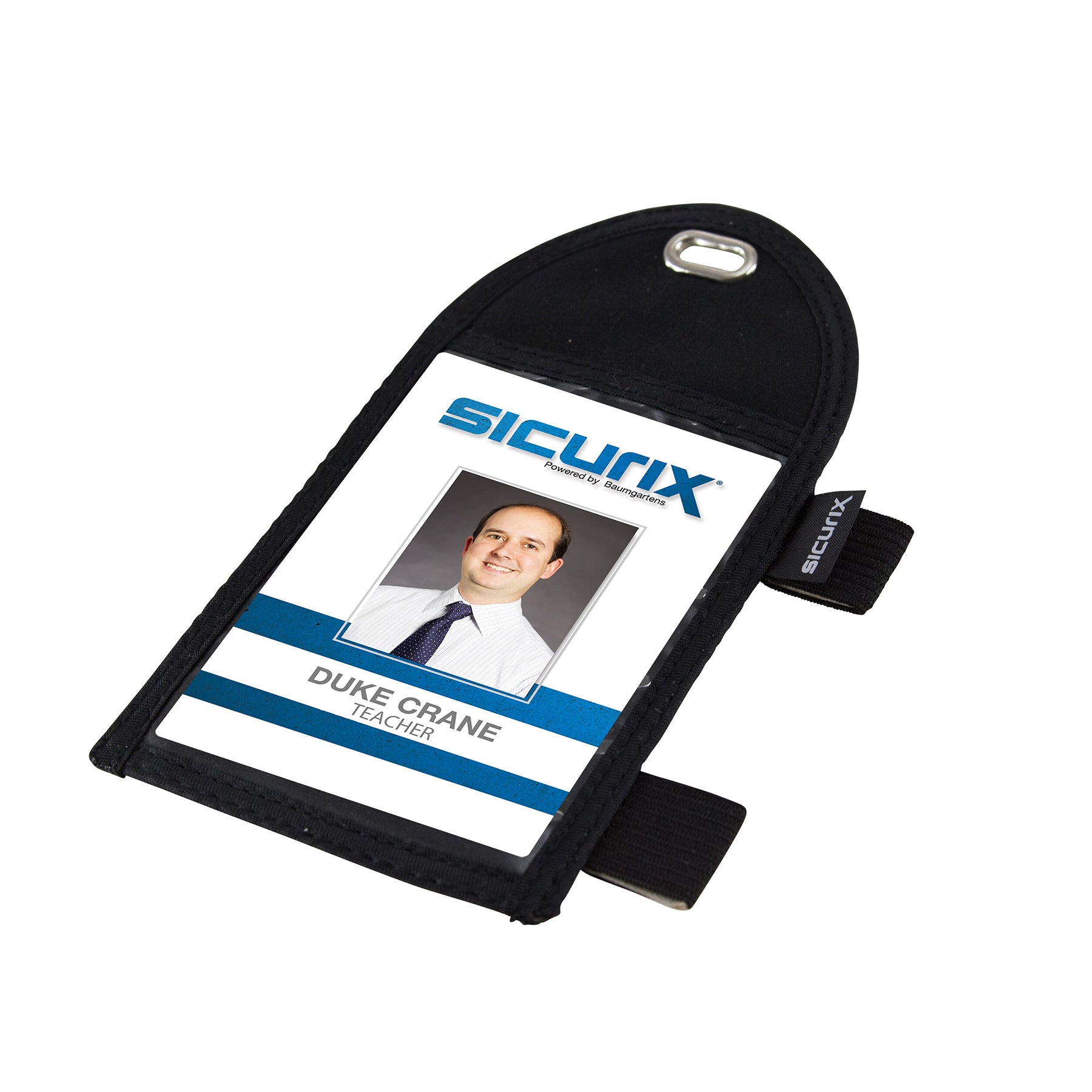 Pen Loop ID Neck Pouch Badge Holder, Vertical, Black