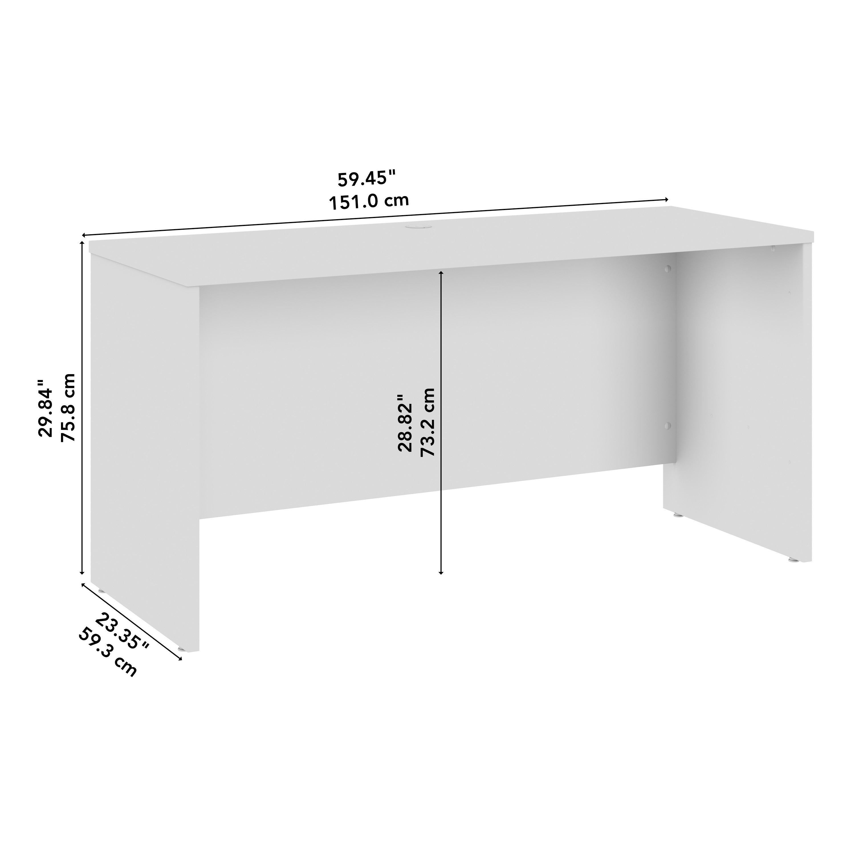Bush Business Furniture Studio C 60W x 24D Credenza Desk in Natural Elm - 59.45" Width x 23.35" Depth x 29.84" Height