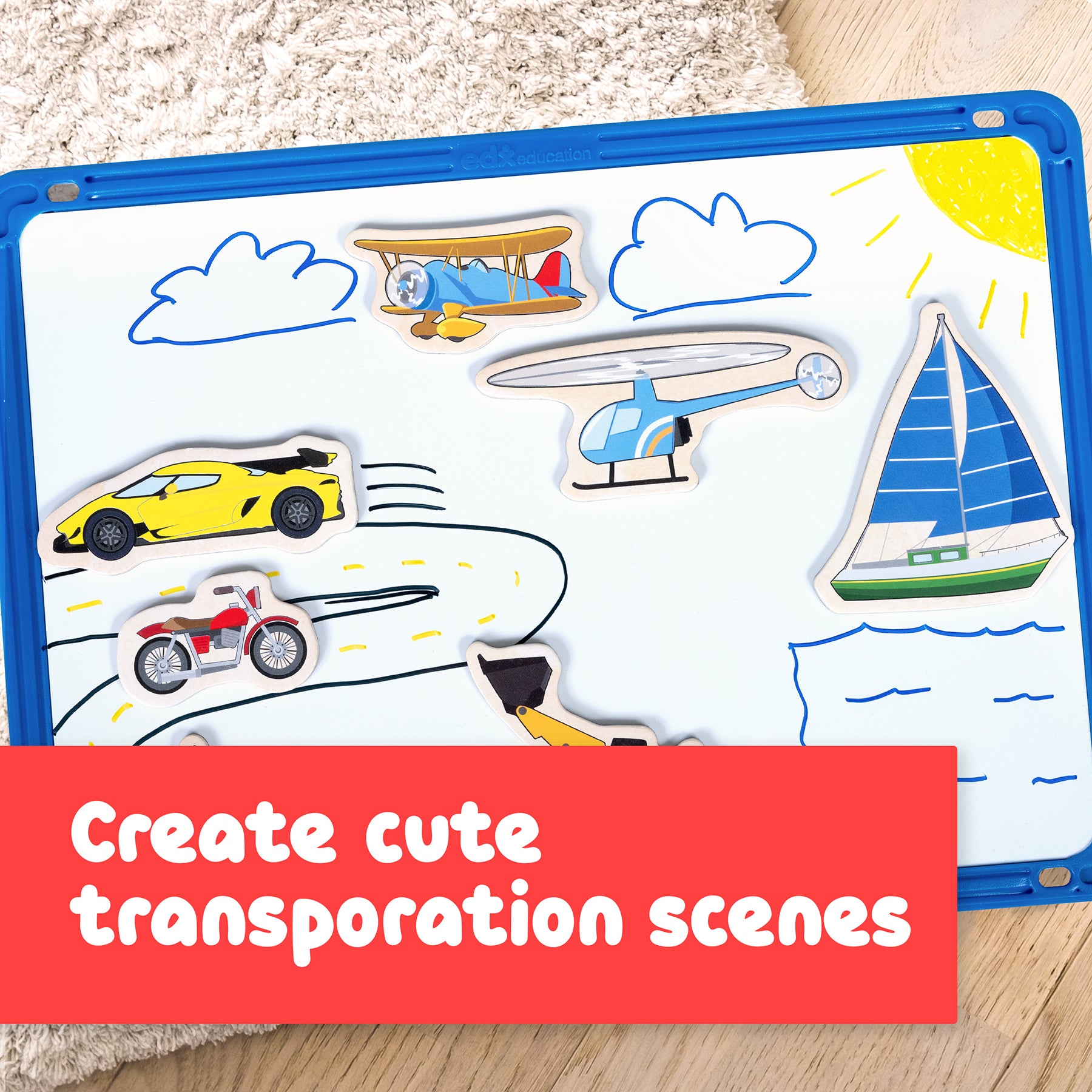 Wooden Magnets - Transport - Set of 20