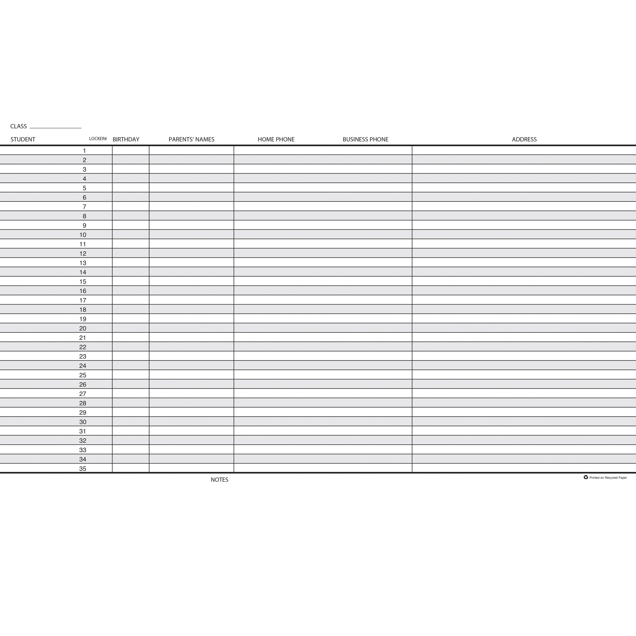 Class Record Book