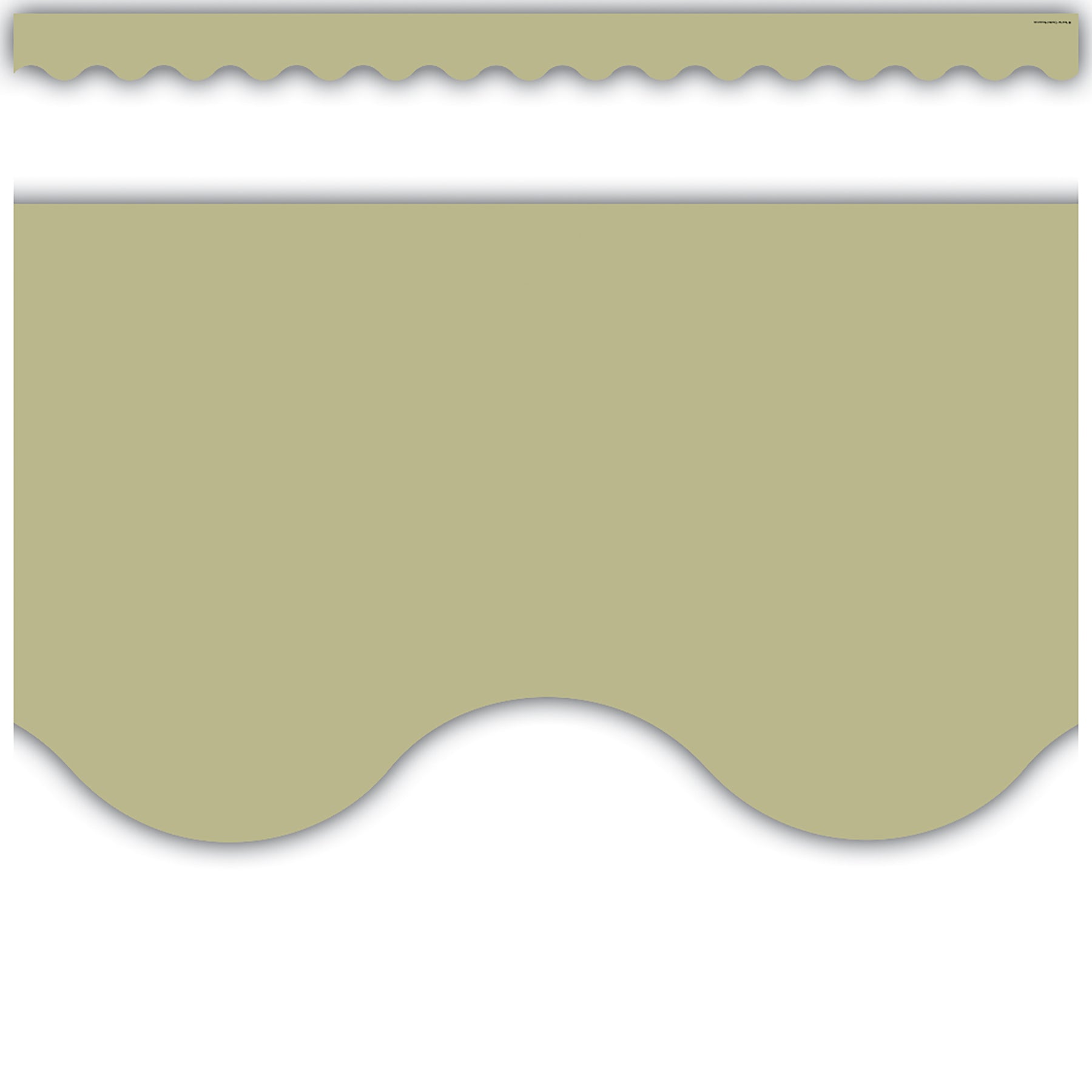 Olive Green Scalloped Border Trim, 35 Feet