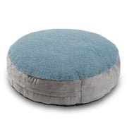 Jaxx Robbi Dog Bed Bean Bag – Round Bed with Machine Washable Cover and No-Slip Base - Supportive Memory Foam for Senior Dogs & Joint Pain Relief - Ultimate Comfort & Luxury - Small, Blue / Grey