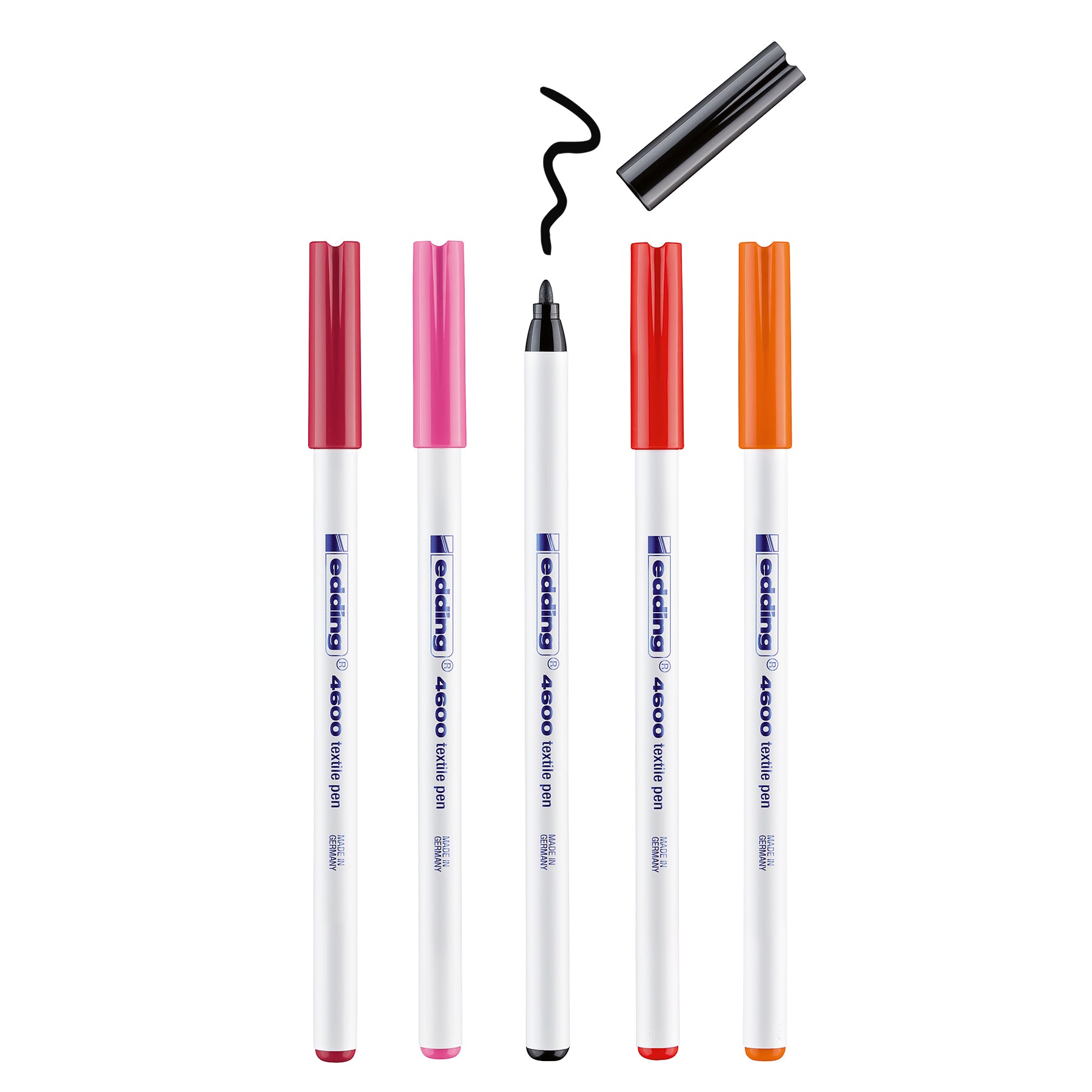 edding 4600 Textile Pen - Set of 5 - Warm