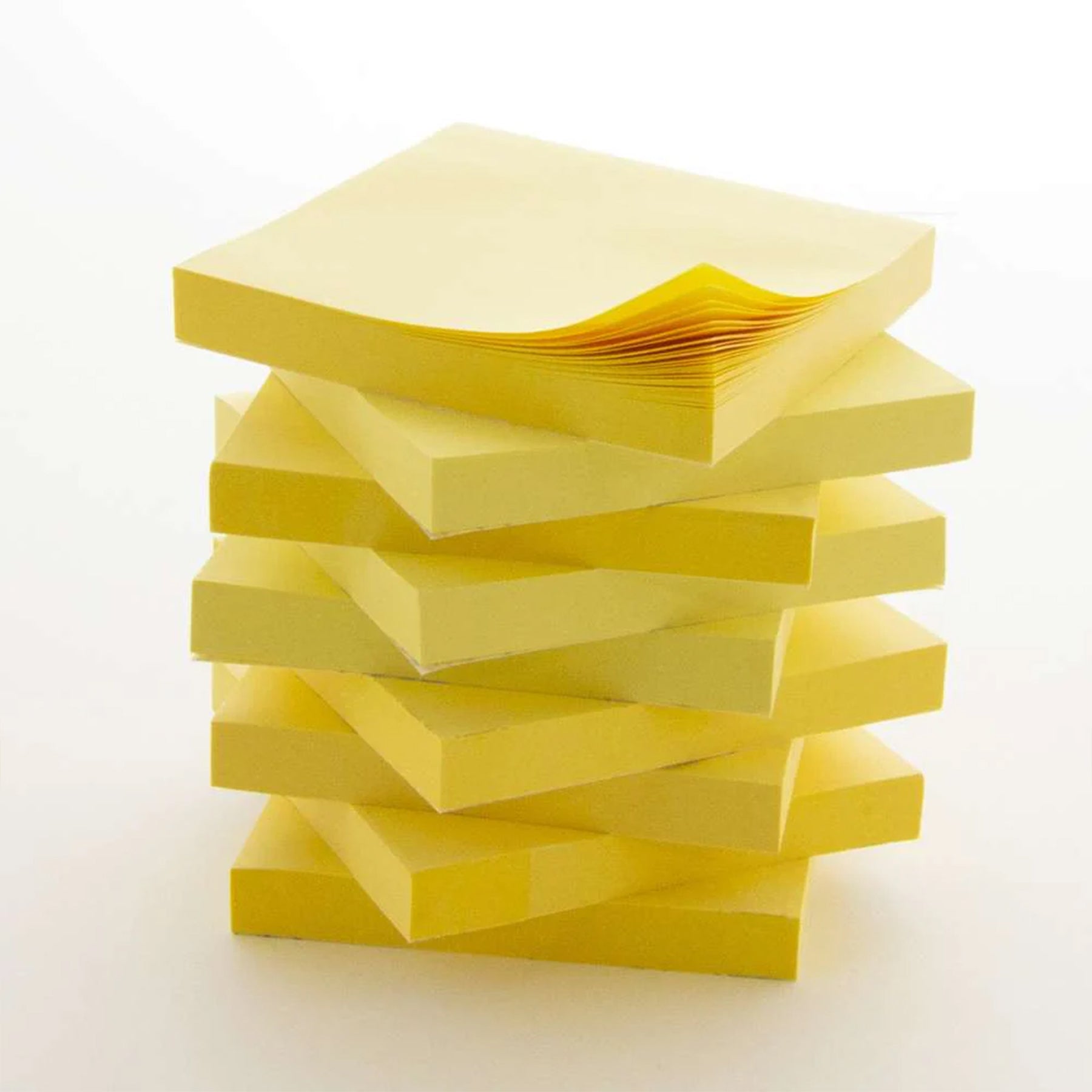 Stick On Notes, 3" x 3", Yellow, 100 Sheets, Pack of 12