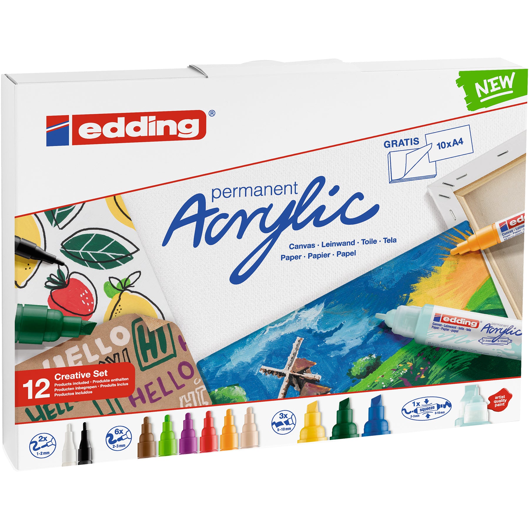 edding Acrylic Marker Creative Set - Set of 12 - Basic