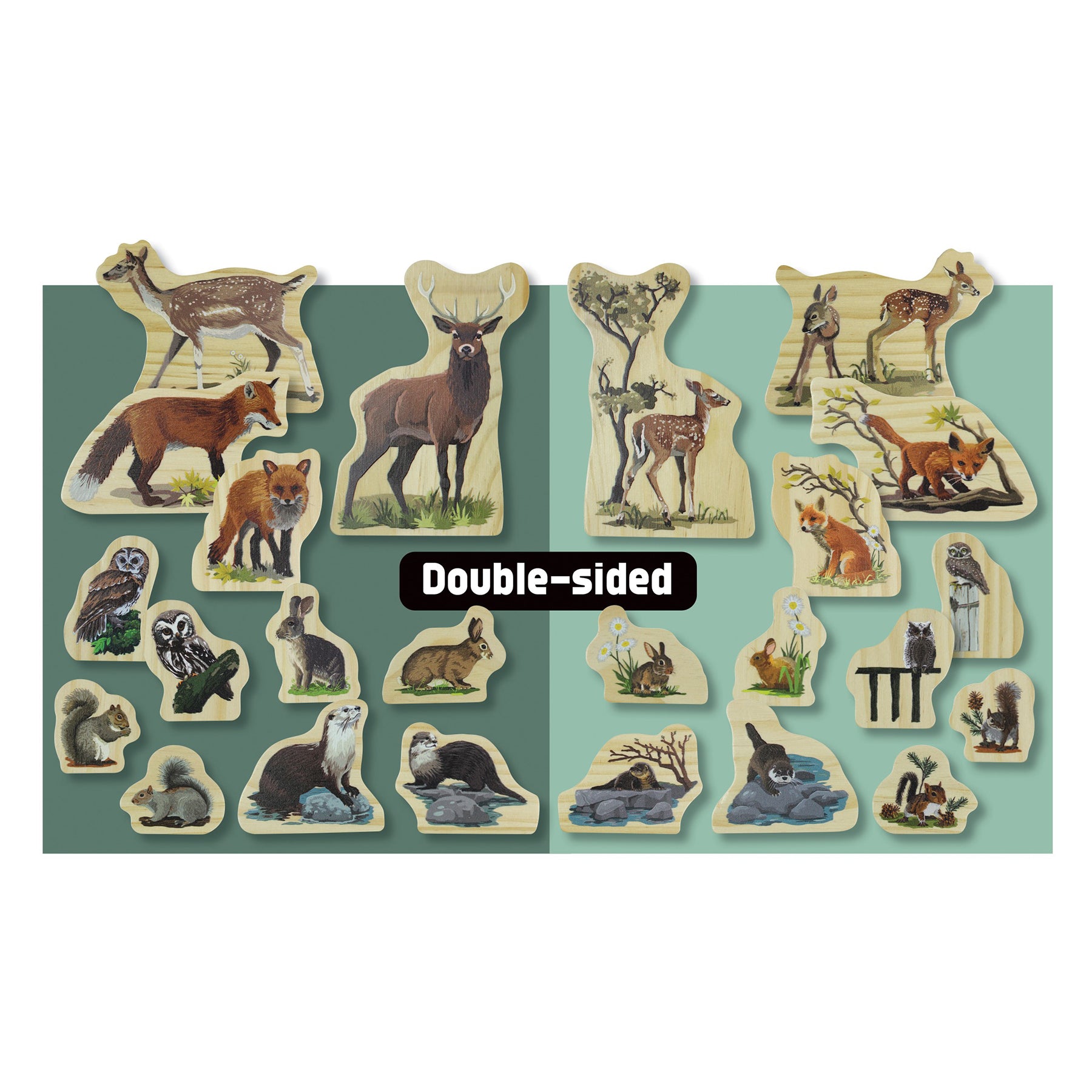 Woodland Animal Families Wooden Characters