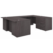 Bush Business Furniture Office 500 72W U Shaped Executive Desk with Drawers in Storm Gray - 71.02" Width x 100.43" Depth x 29.82" Height