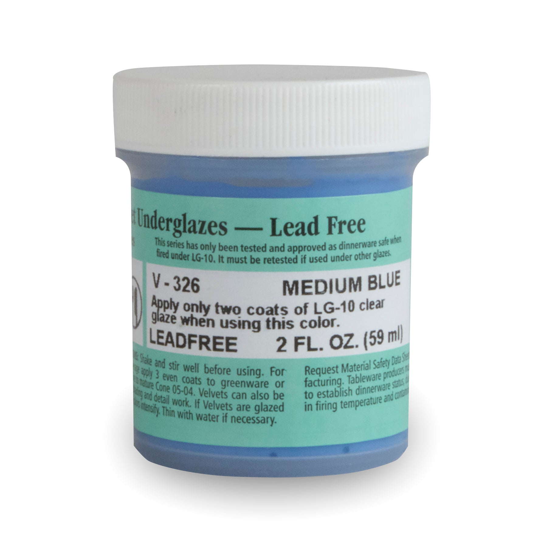 Amaco® Velvet Underglaze, 2oz., Medium Blue