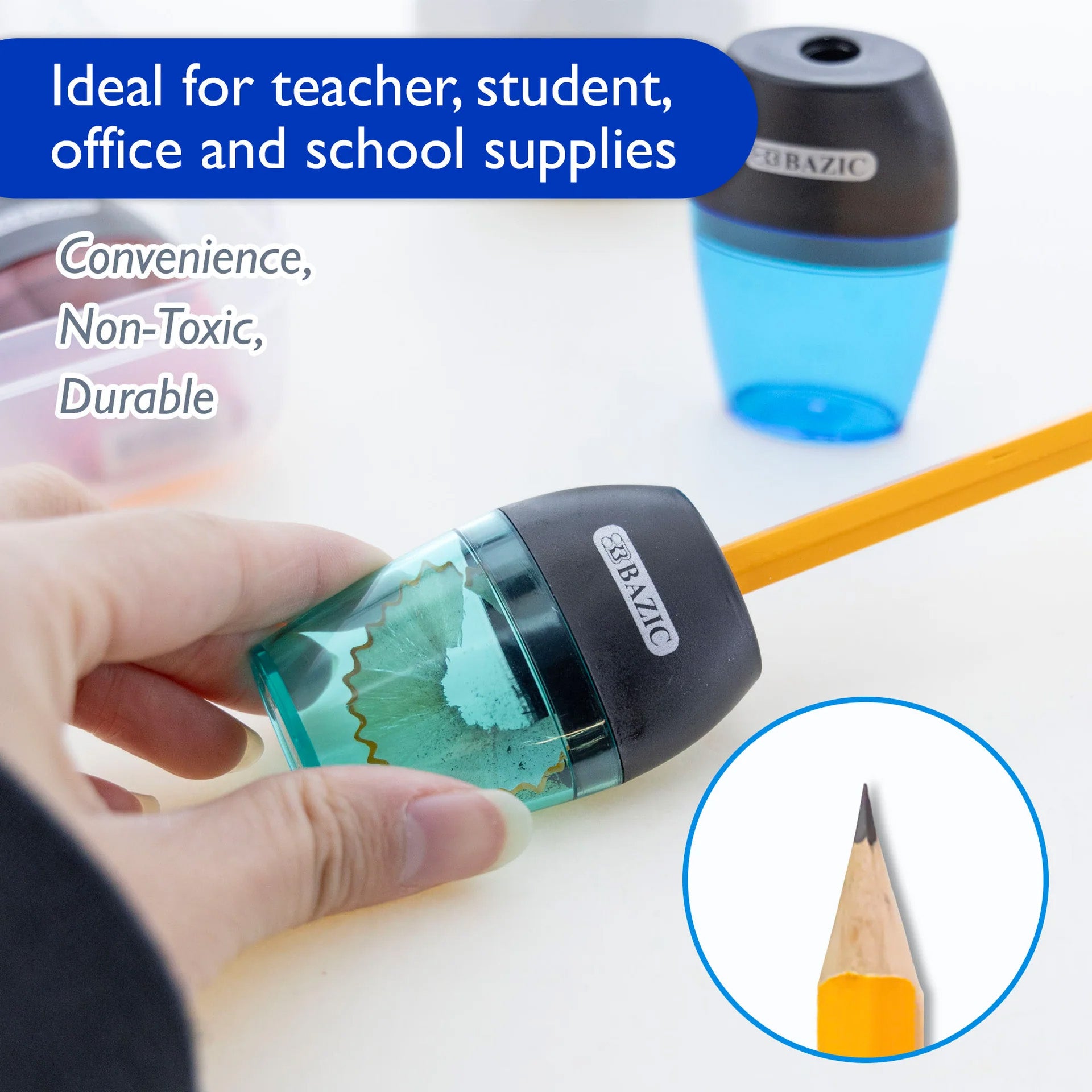 Axel Sharpener with Receptacle, Assorted Colors, 1 Count