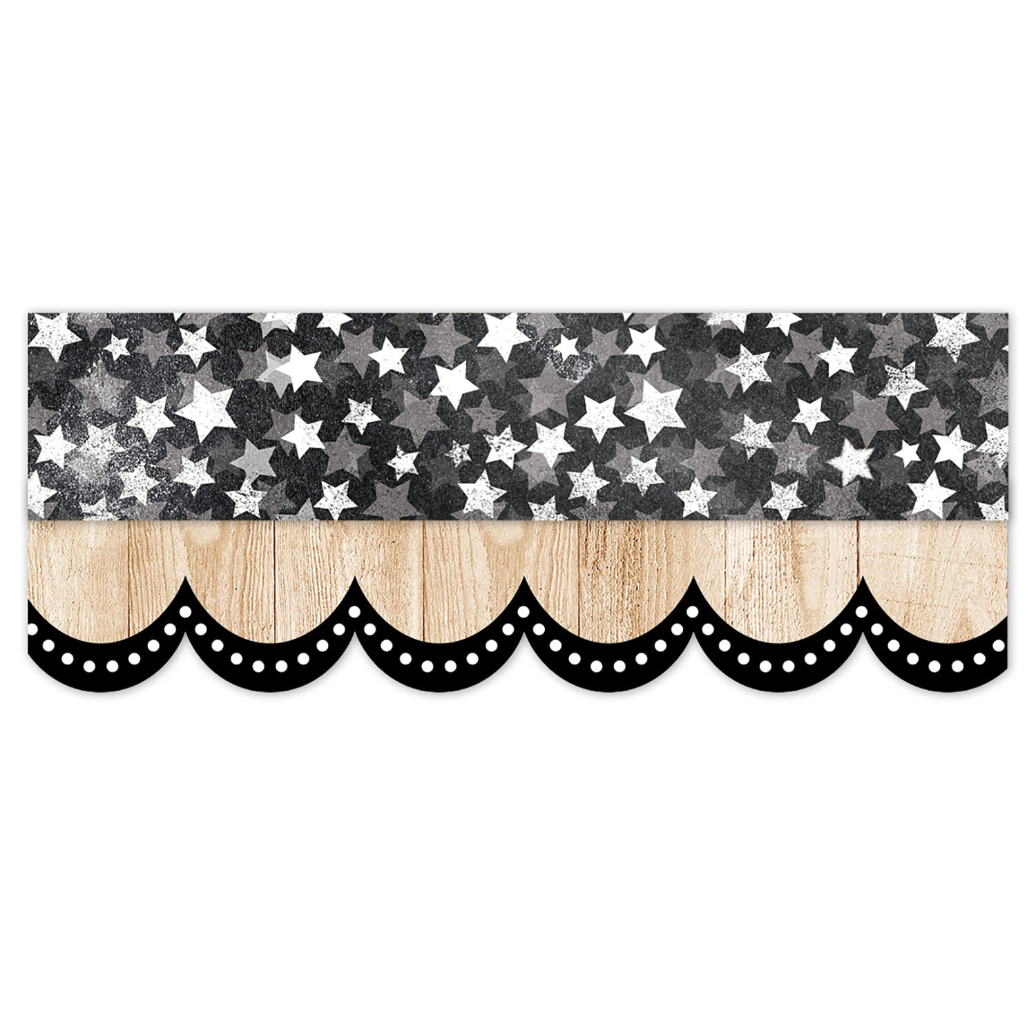 Core Decor Dotted Scallops on Wood EZ Border, 48 Feet