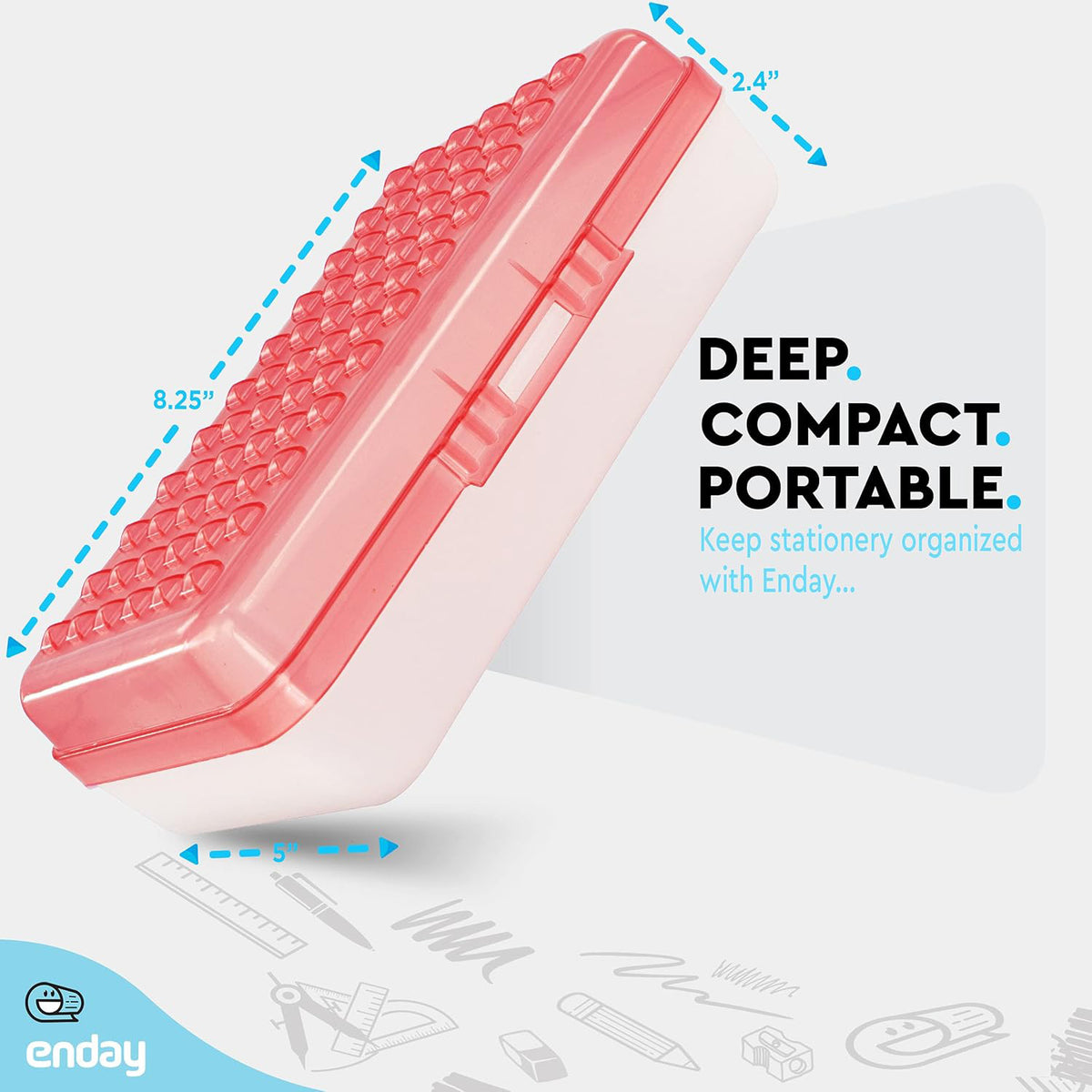 RED PENCIL CASE DOTS UTILITY BOX