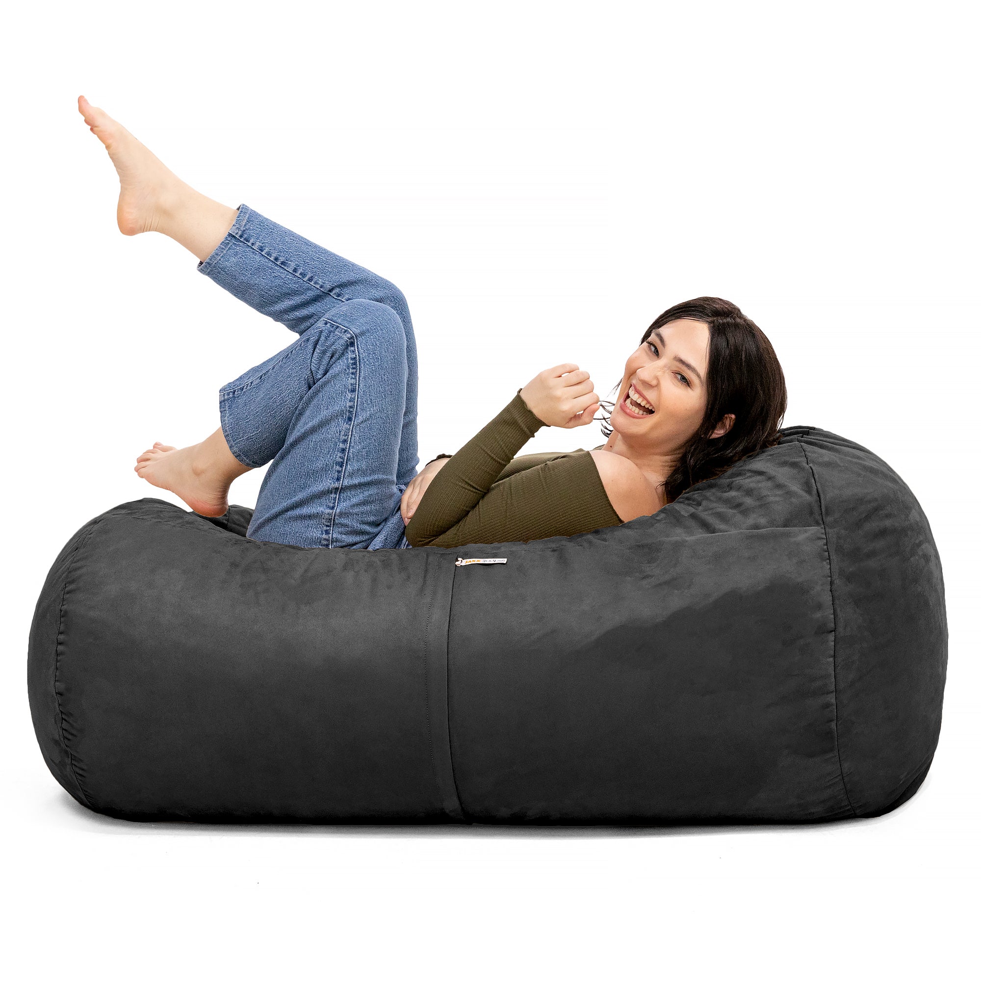Jaxx Sofa Saxx 4-foot Bean Bag Lounger, Black