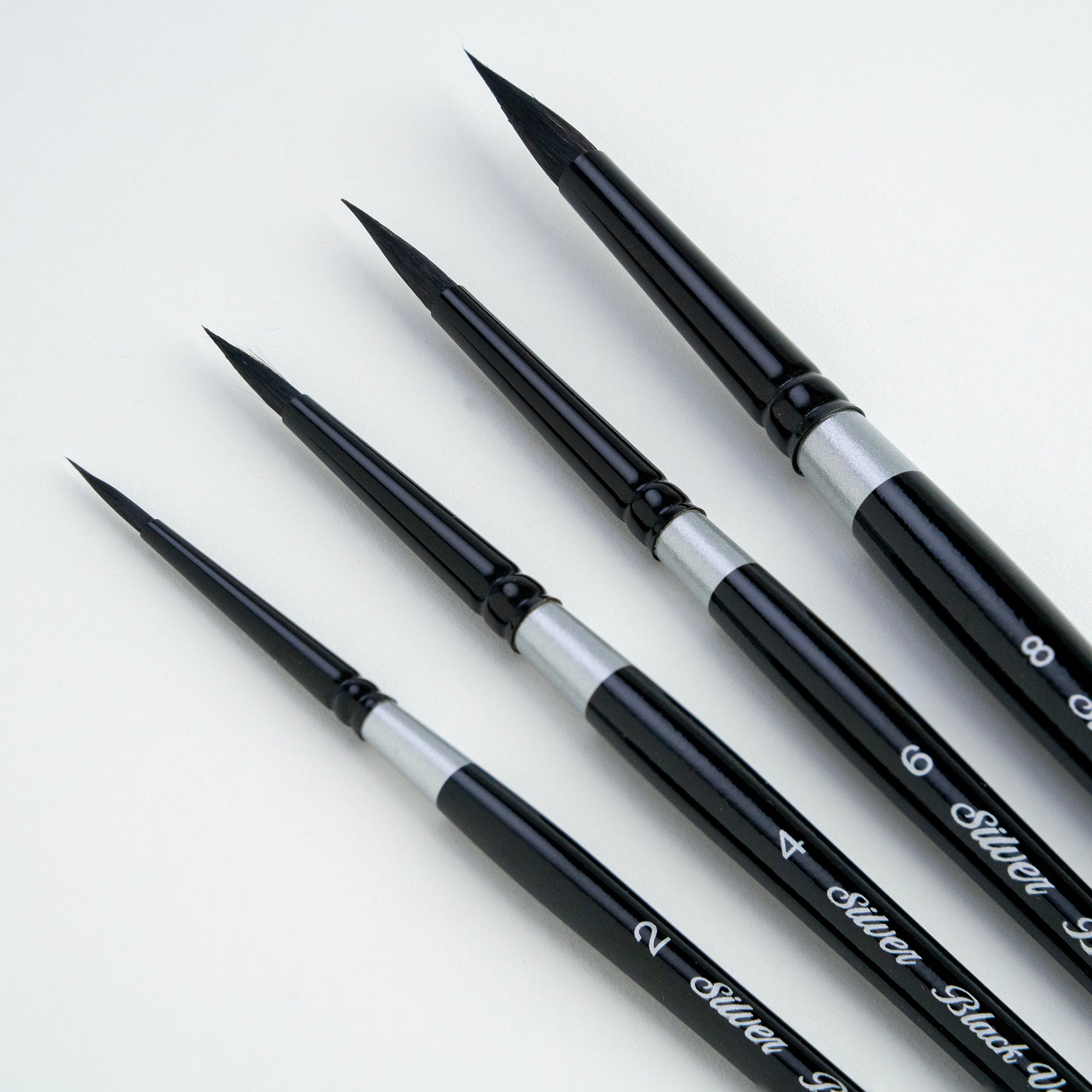 Black Velvet Medium Round Brushes, Set of 4