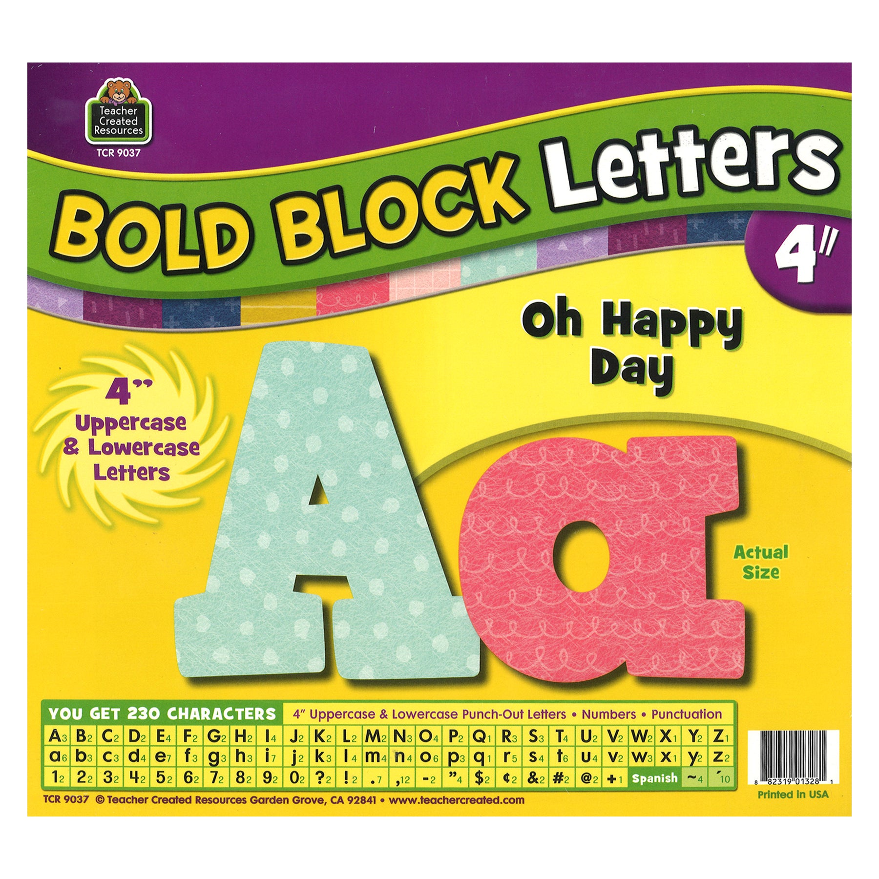 Oh Happy Day Bold Block 4" Letters Combo Pack, 230 Pieces