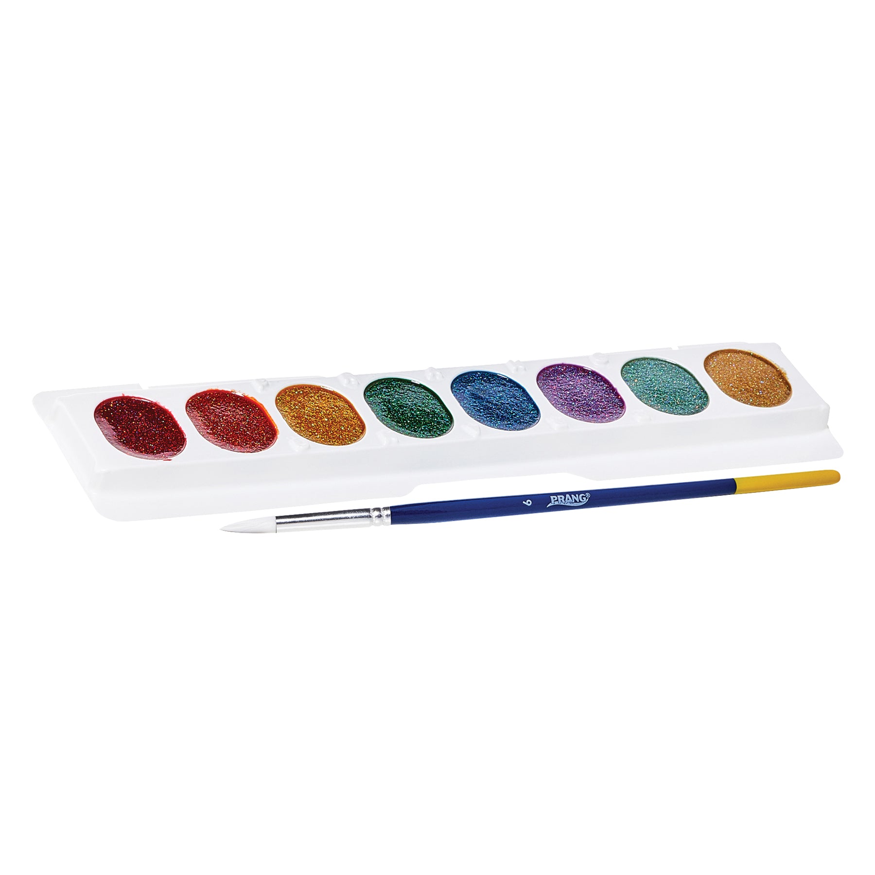 Washable Watercolors Set, 8 Assorted Glitter Colors w/Brush