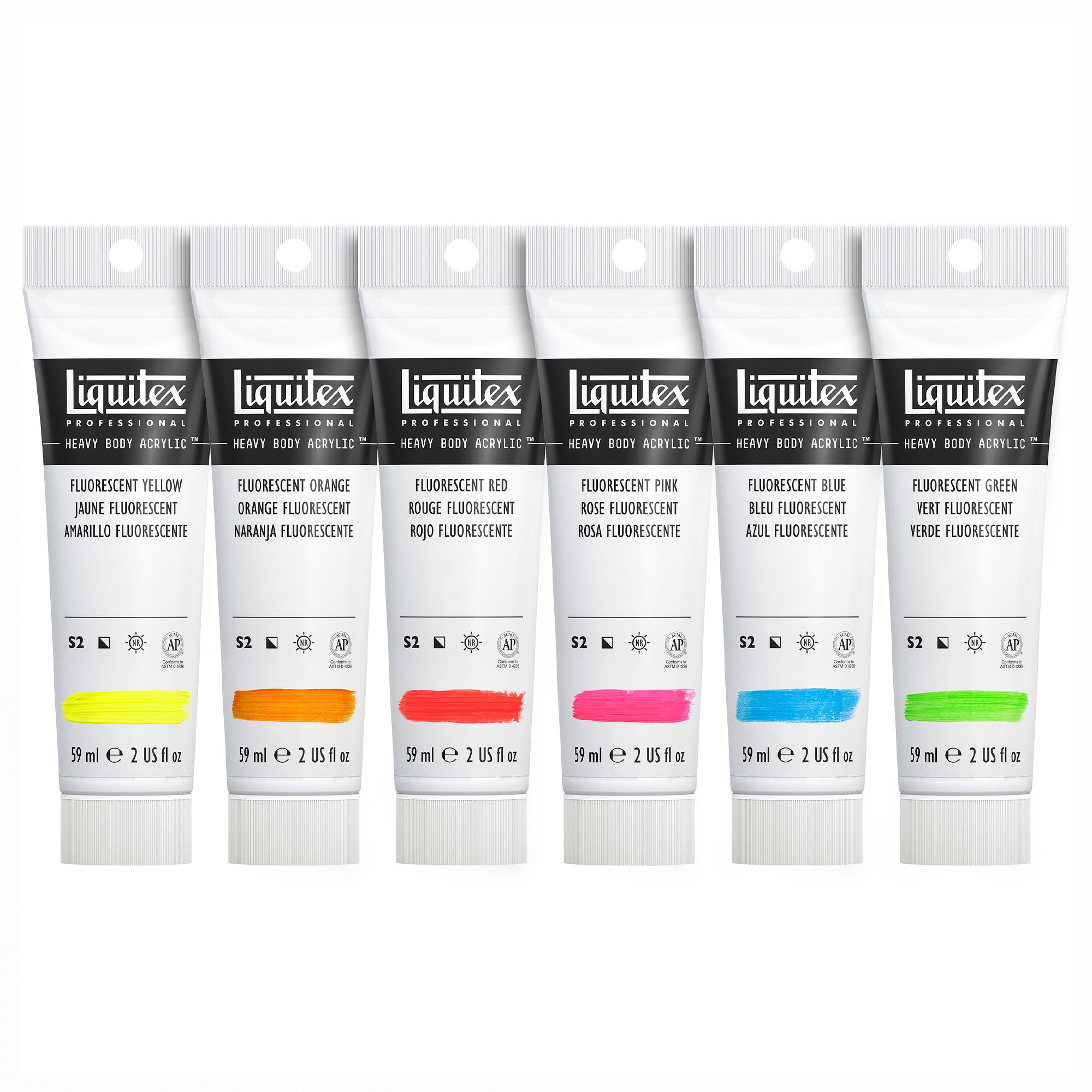 Heavy Body Color - Fluorescent 6 x 59ml Set