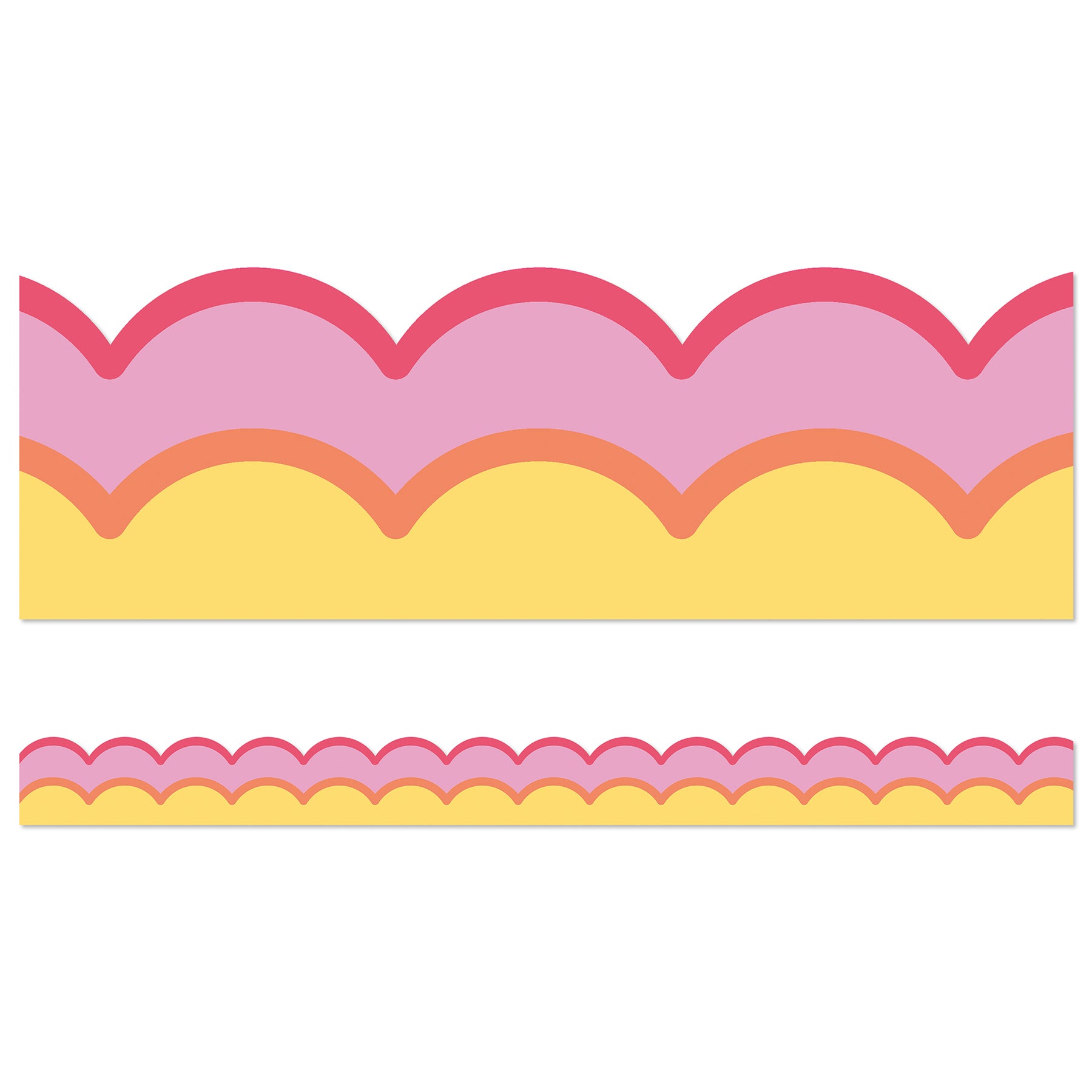 Happily Ever Elementary Retro Remix Warm Waves Scalloped Bulletin Board Borders, 39 Feet Per Pack, 3 Packs