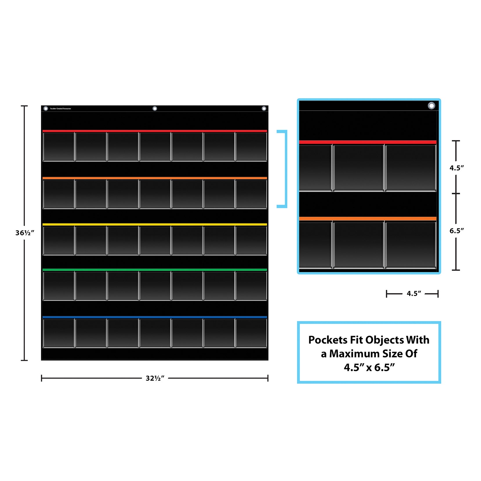 Black Storage Pocket Chart (32-1/2" x 36-1/2")