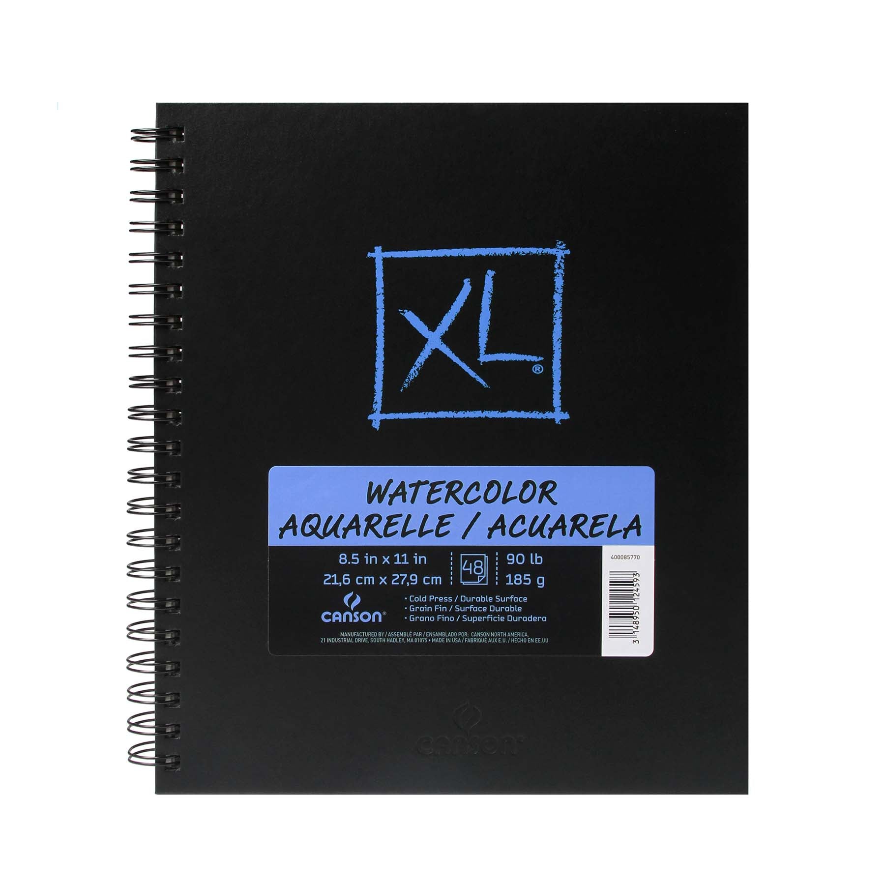 XL Series Watercolor Art Book, Midweight White Paper, Side Wire Binding, 48 Sheet, 8.5x11 inch, 1 Count