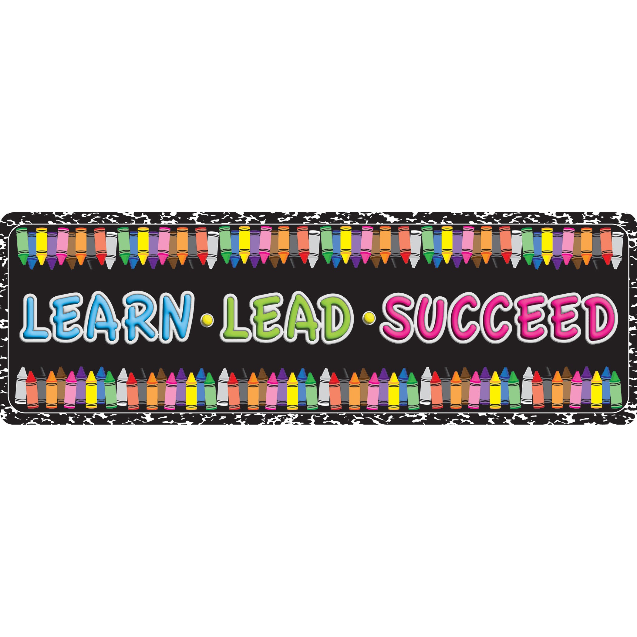 The Original Fun Mat™, Mat Runner, 15.5" x 47", Learn, Lead, Succeed, Crayon Composition