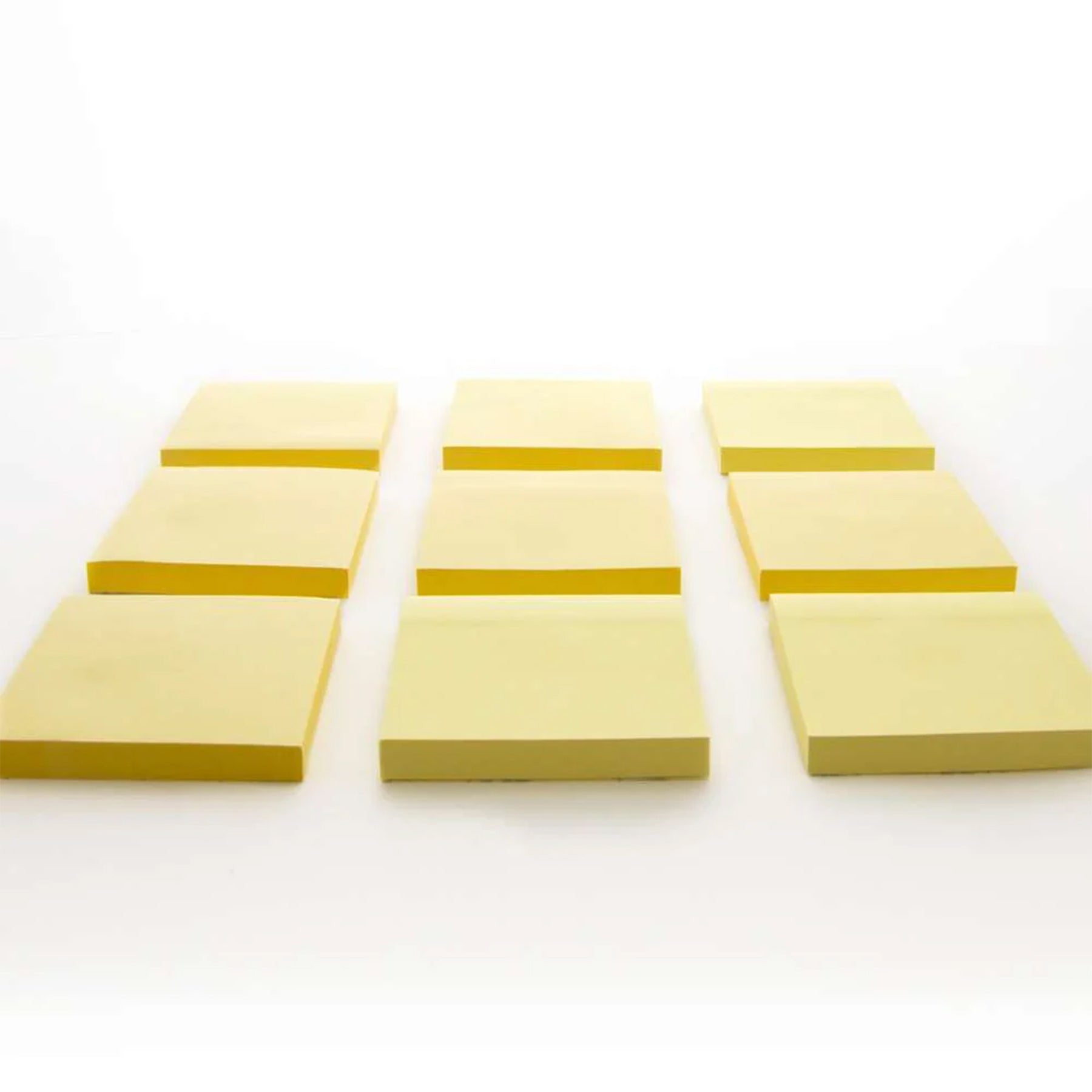 Stick On Notes, 3" x 3", Yellow, 100 Sheets, Pack of 12