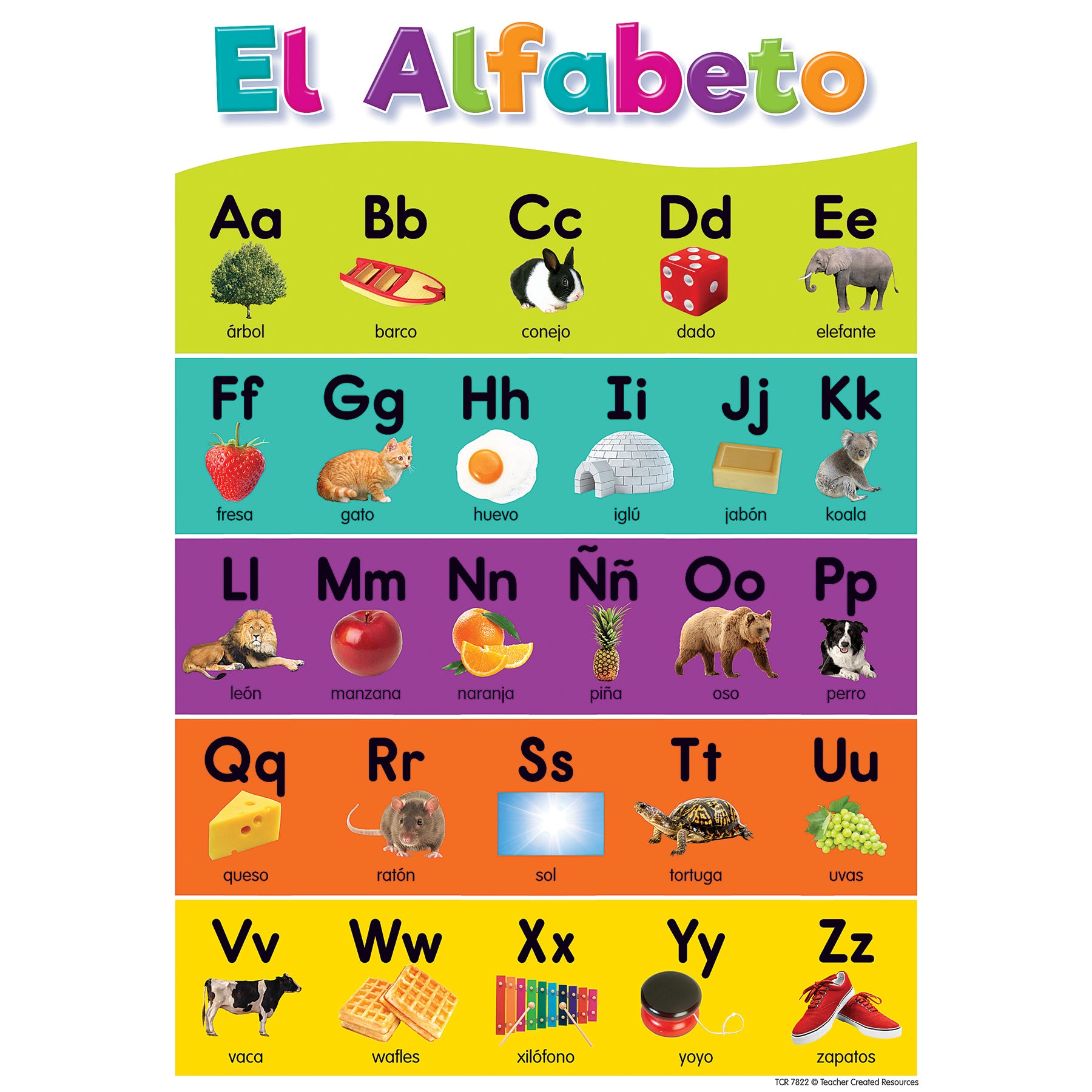 Spanish Colorful Early Learning Small Poster Pack, 11" x 15-3/4", Pack of 12