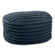 Jaxx Paran Accent Pouf - Fluffy Faux Fur Ottoman for Modern Interior Design, Large, Midnight Blue