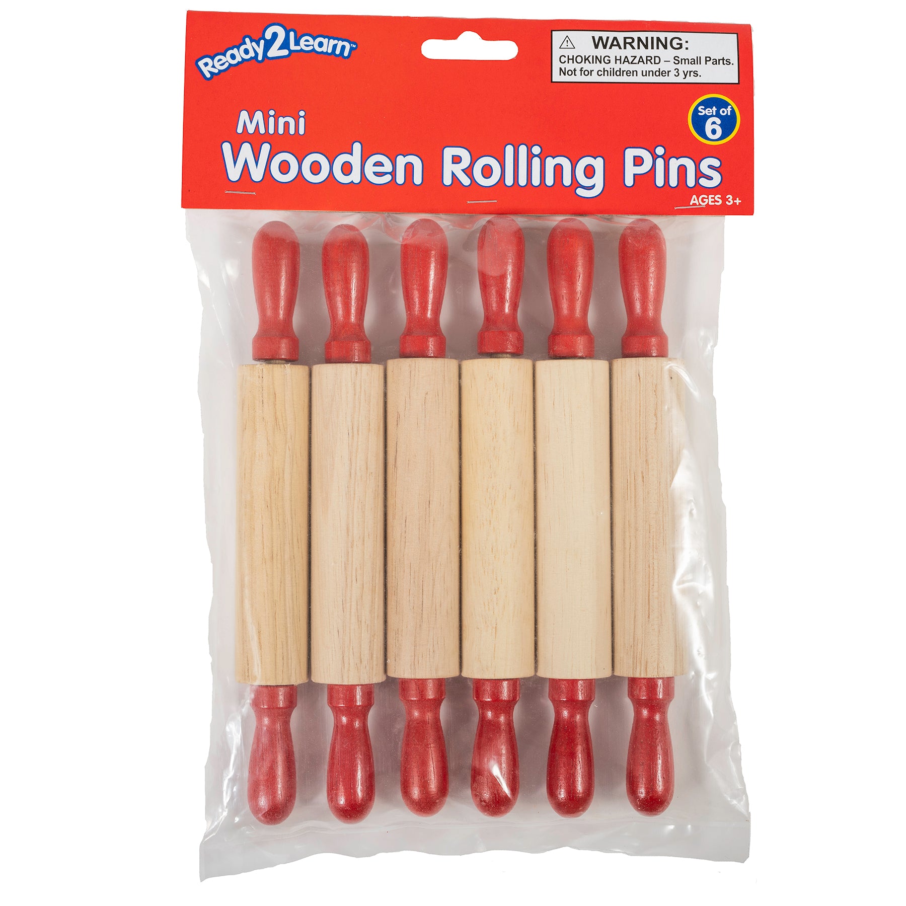 Mini Wooden Rolling Pins, 6 Per Set, 3 Sets