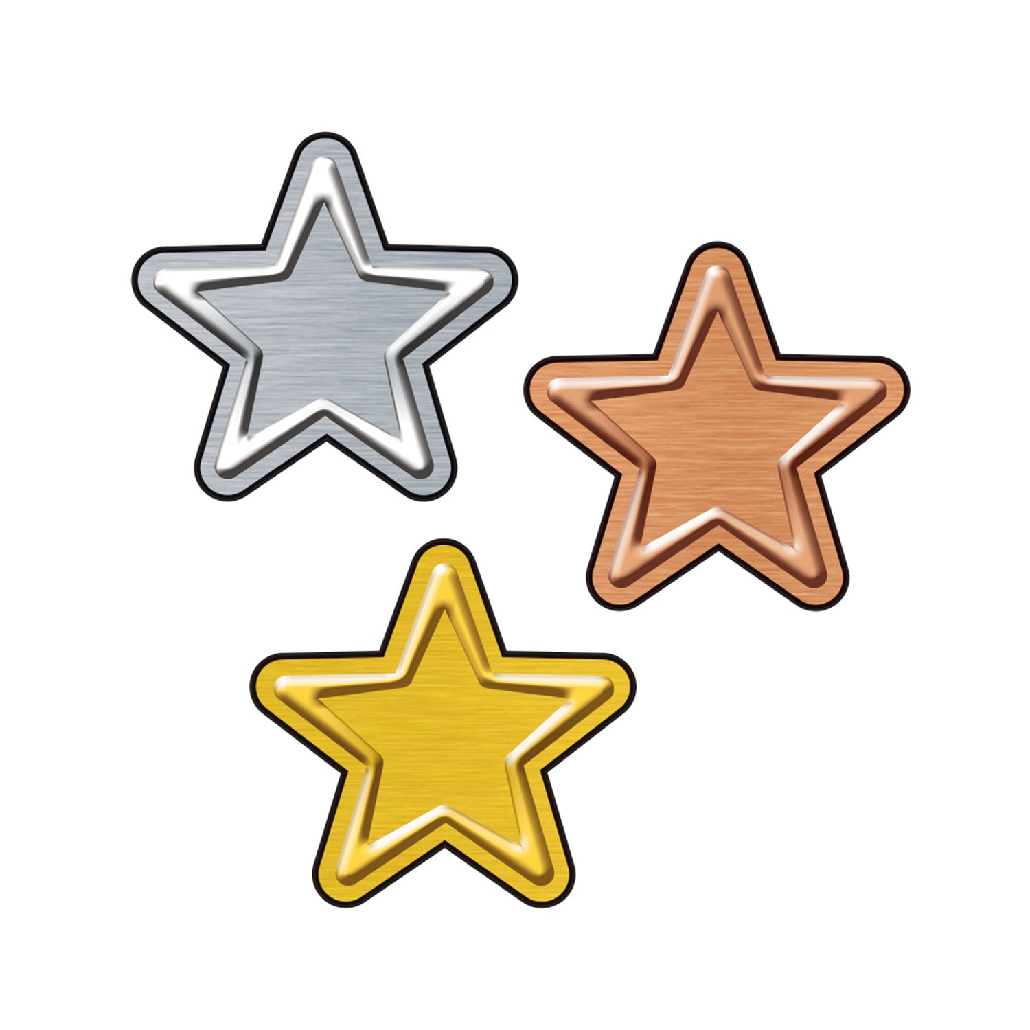 I ♥ Metal Stars superShapes Stickers - Large, 120 Count