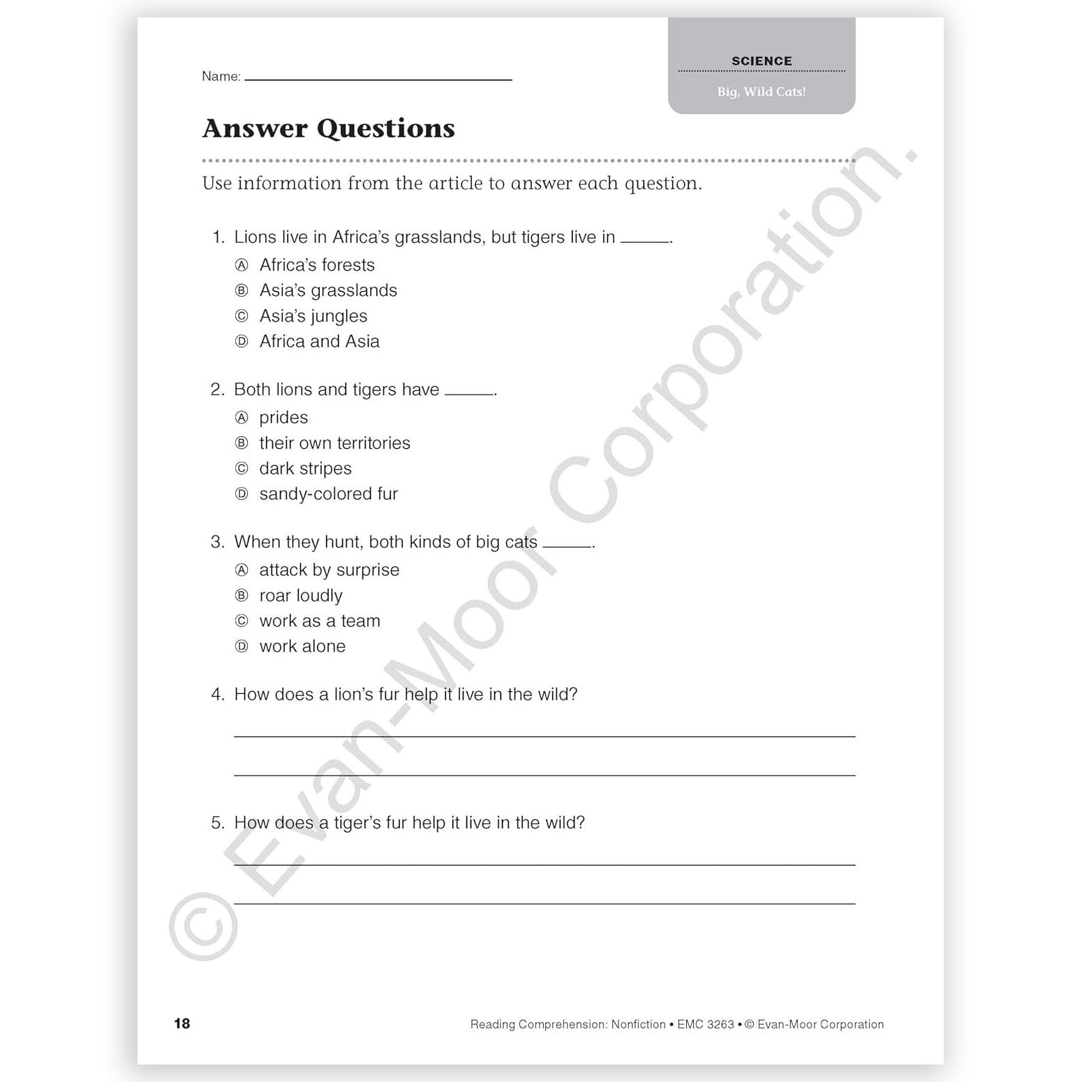 Reading Comprehension: Nonfiction, Grade 3