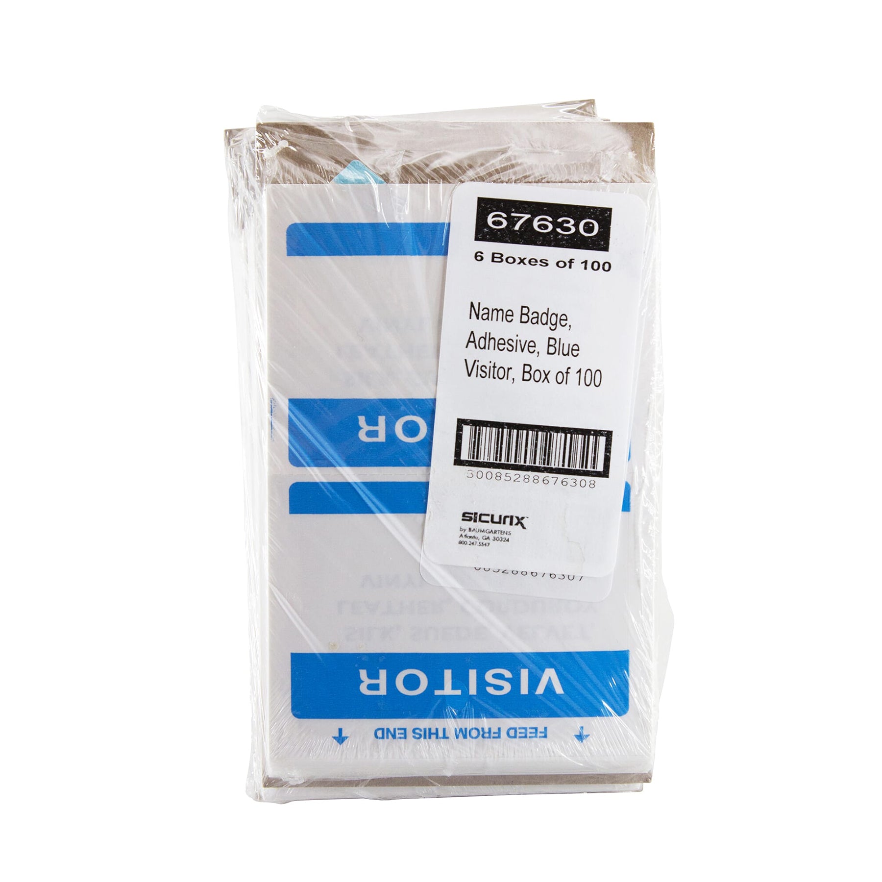 Visitor Adhesive Badges, Blue, Pack of 100