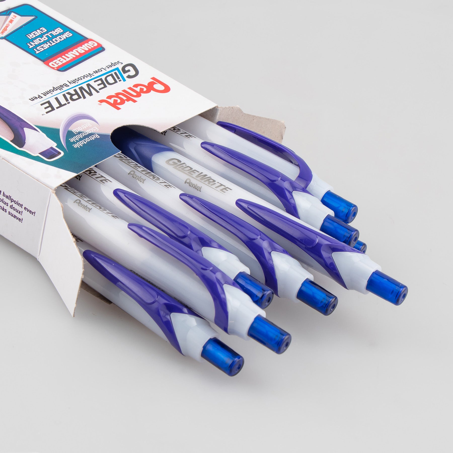 GlideWrite Ballpoint Pen with TechniFlo Ink, (1.0mm) Medium Line, Blue, 1 Dozen