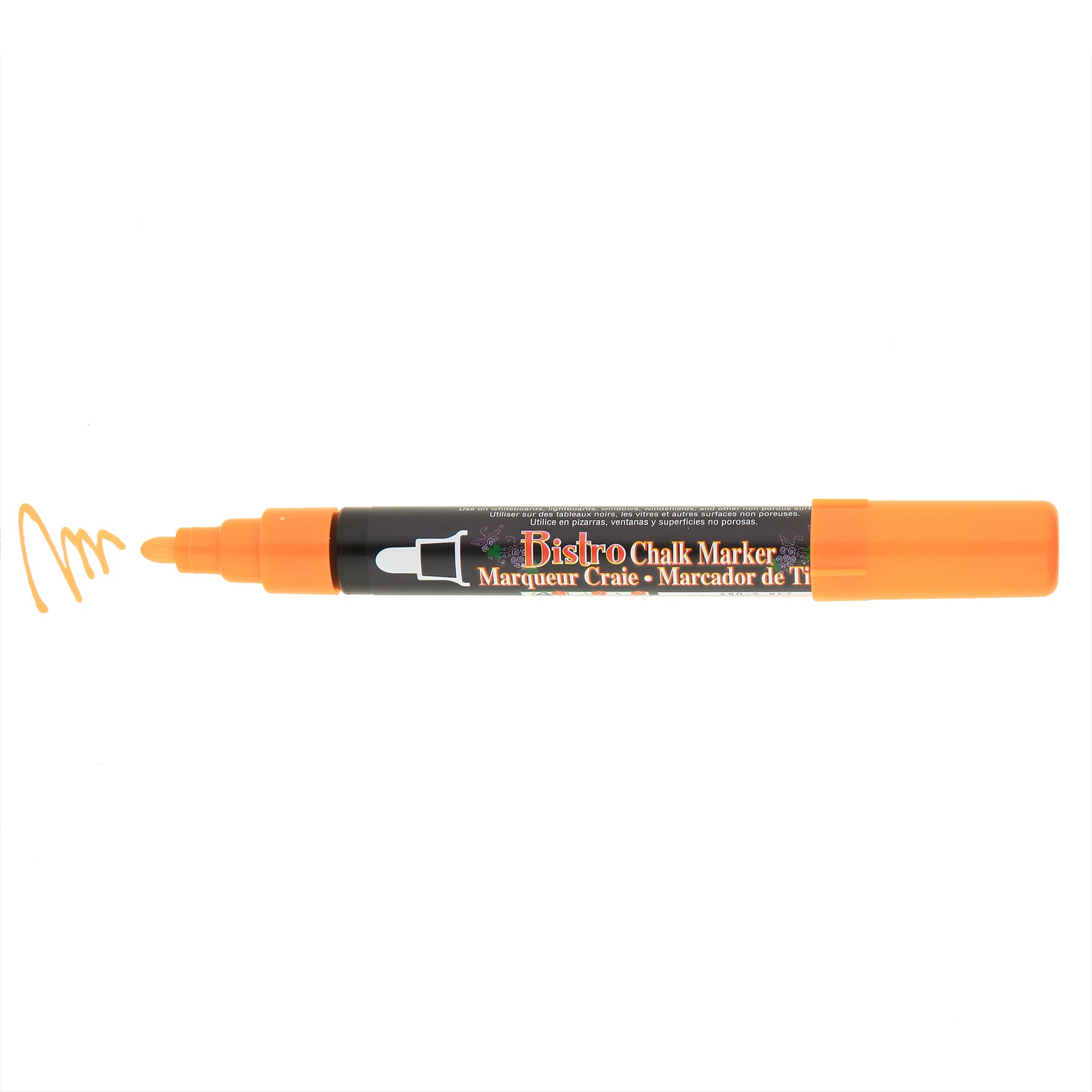 Bistro Chalk Marker Broad Tip, 480F-S, Fluorescent Orange