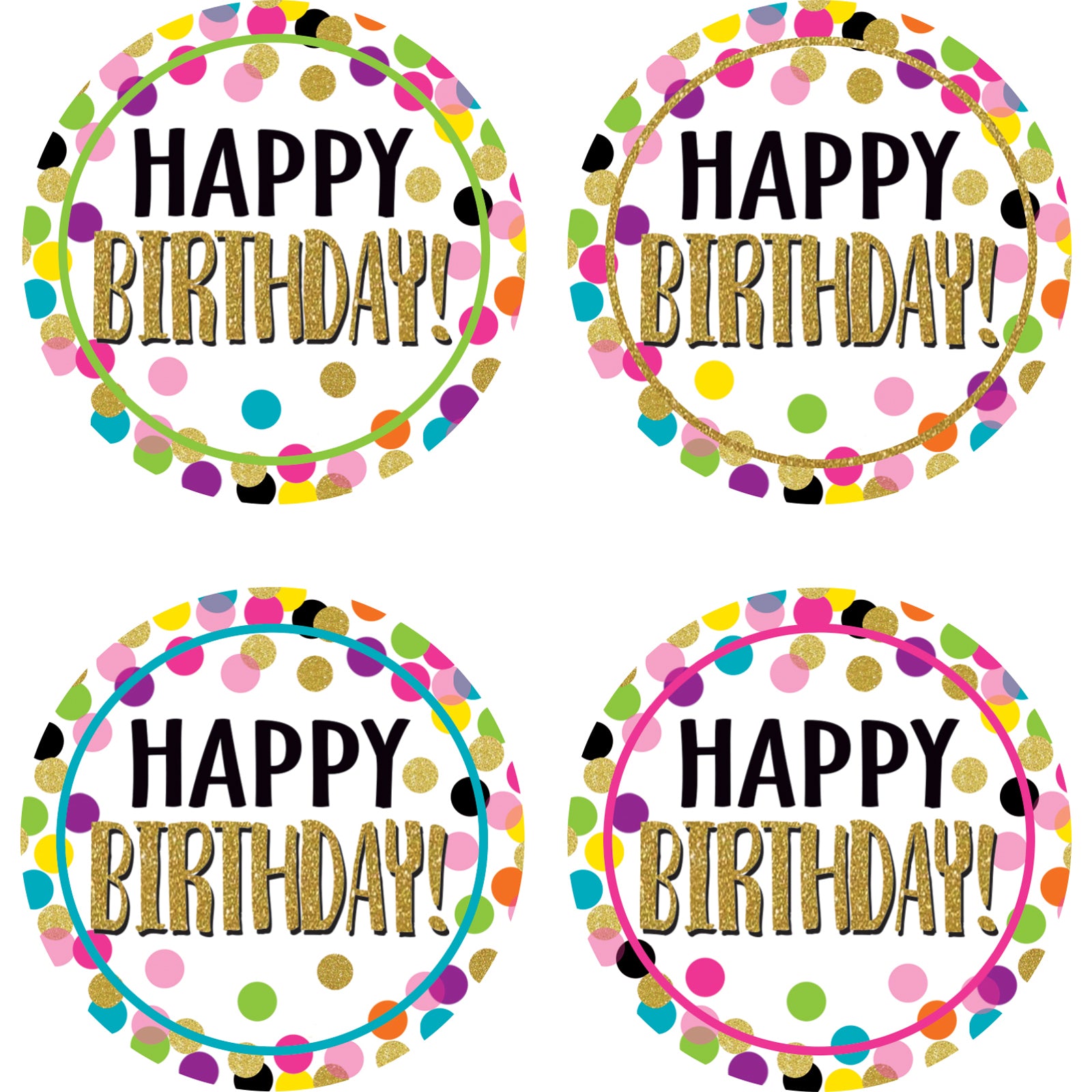 Confetti Happy Birthday Wear ’Em Badges