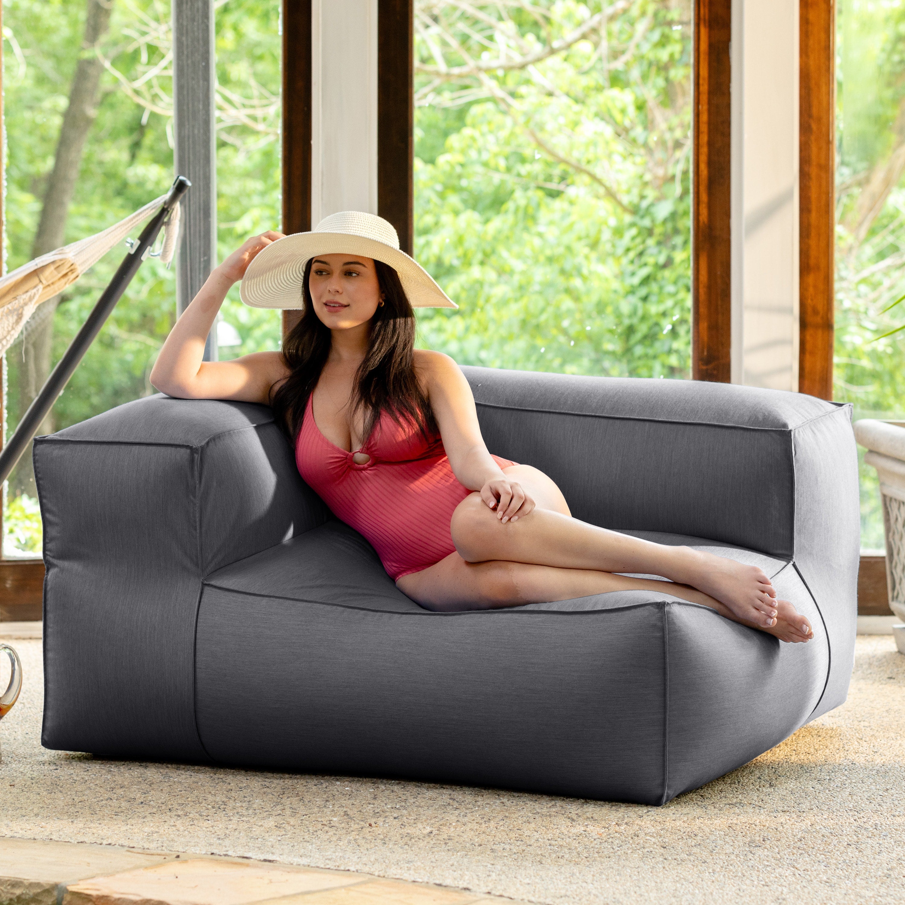 Baya Outdoor Right Corner - Sunbrella, Charcoal