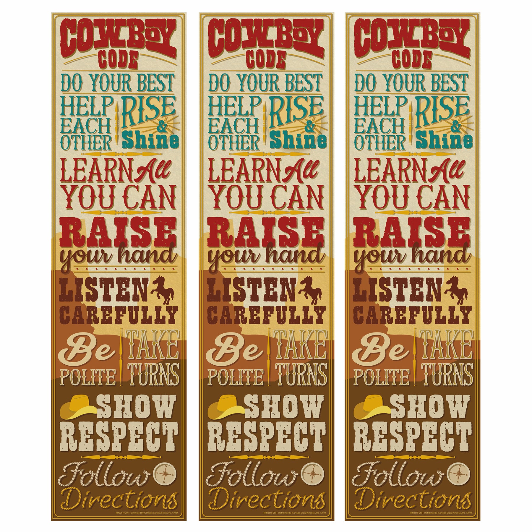 Wild Wild Classroom Banner, 12" x 45", Pack of 3
