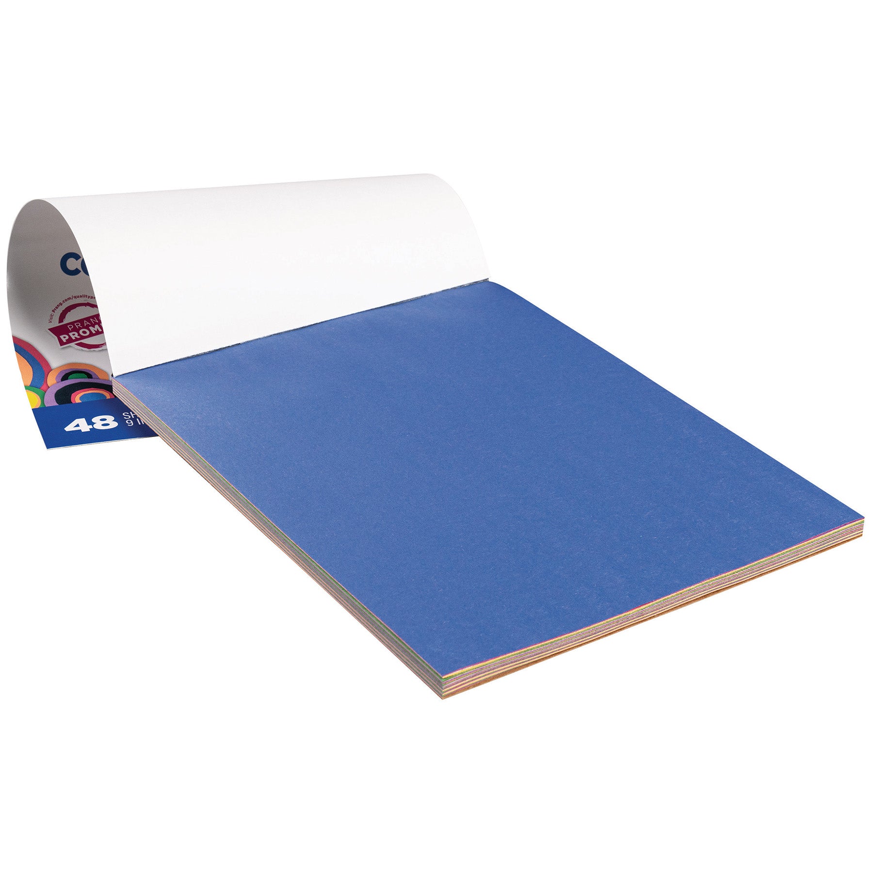 Construction Paper Pad, Medium Weight, 8 Assorted Colors, 9" x 12", 48 Sheets