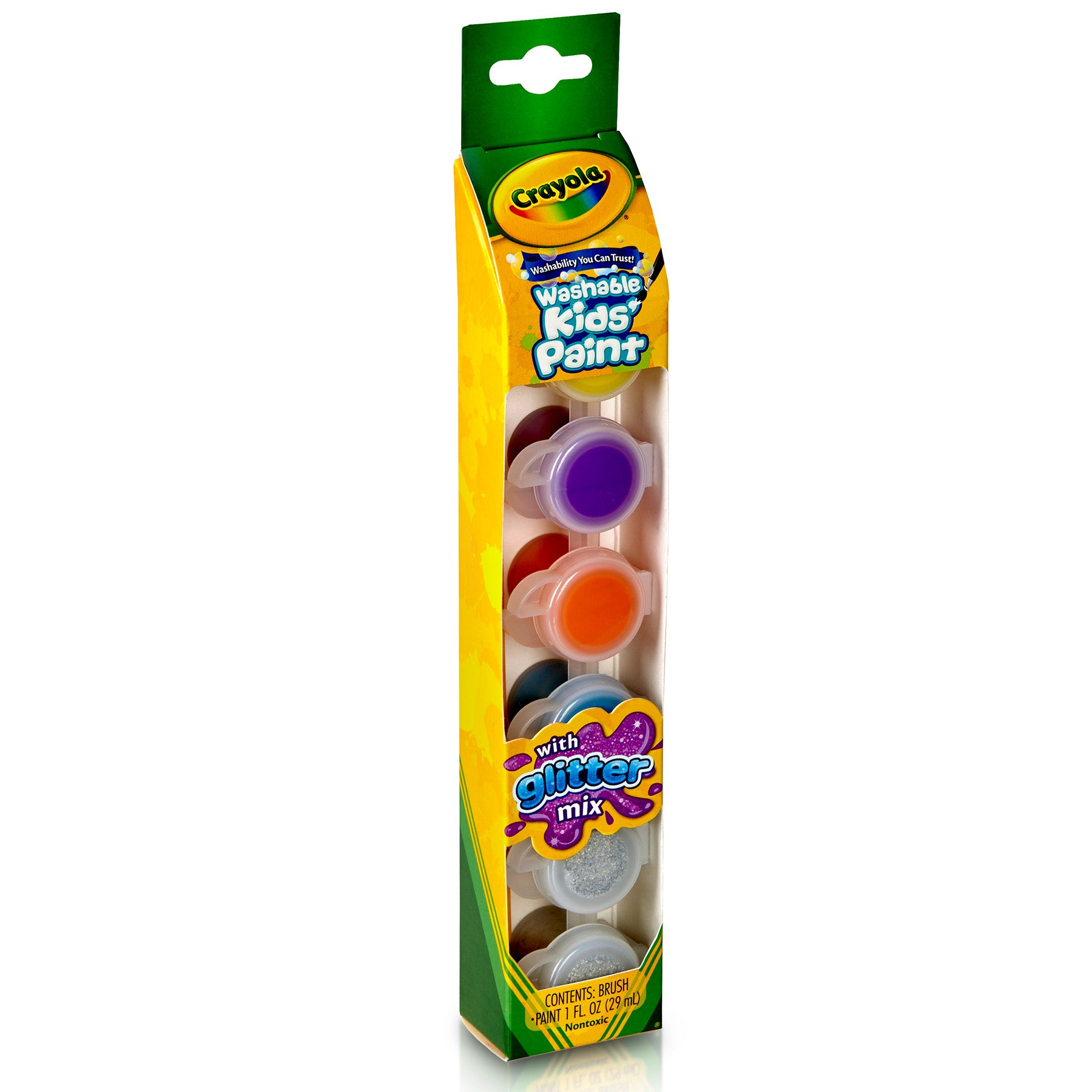 Washable Kids' Paint Pots, Glitter Effects, 6 Count