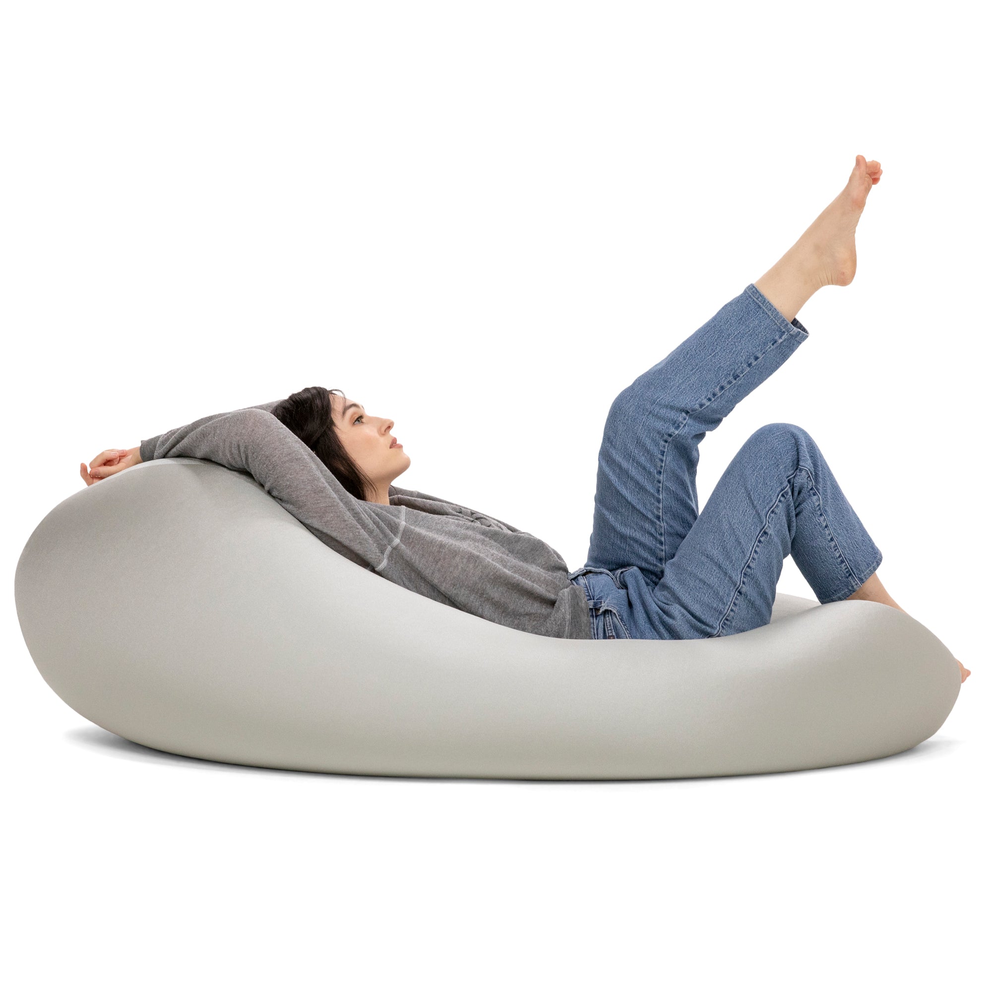 Nimbus Spandex Bean Bag Chair, Large, Silver