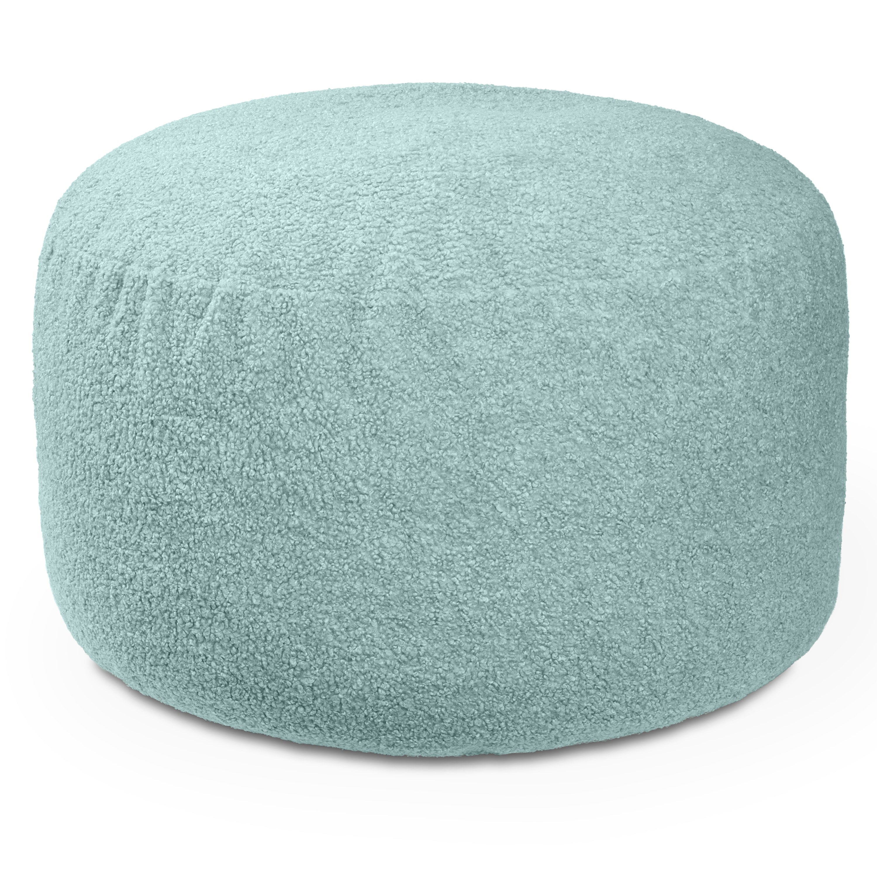 Jaxx Saxx Shearling Faux-Lamb 4 Ft Large Round Bean Bag for Modern Interior Design (Mineral Green)