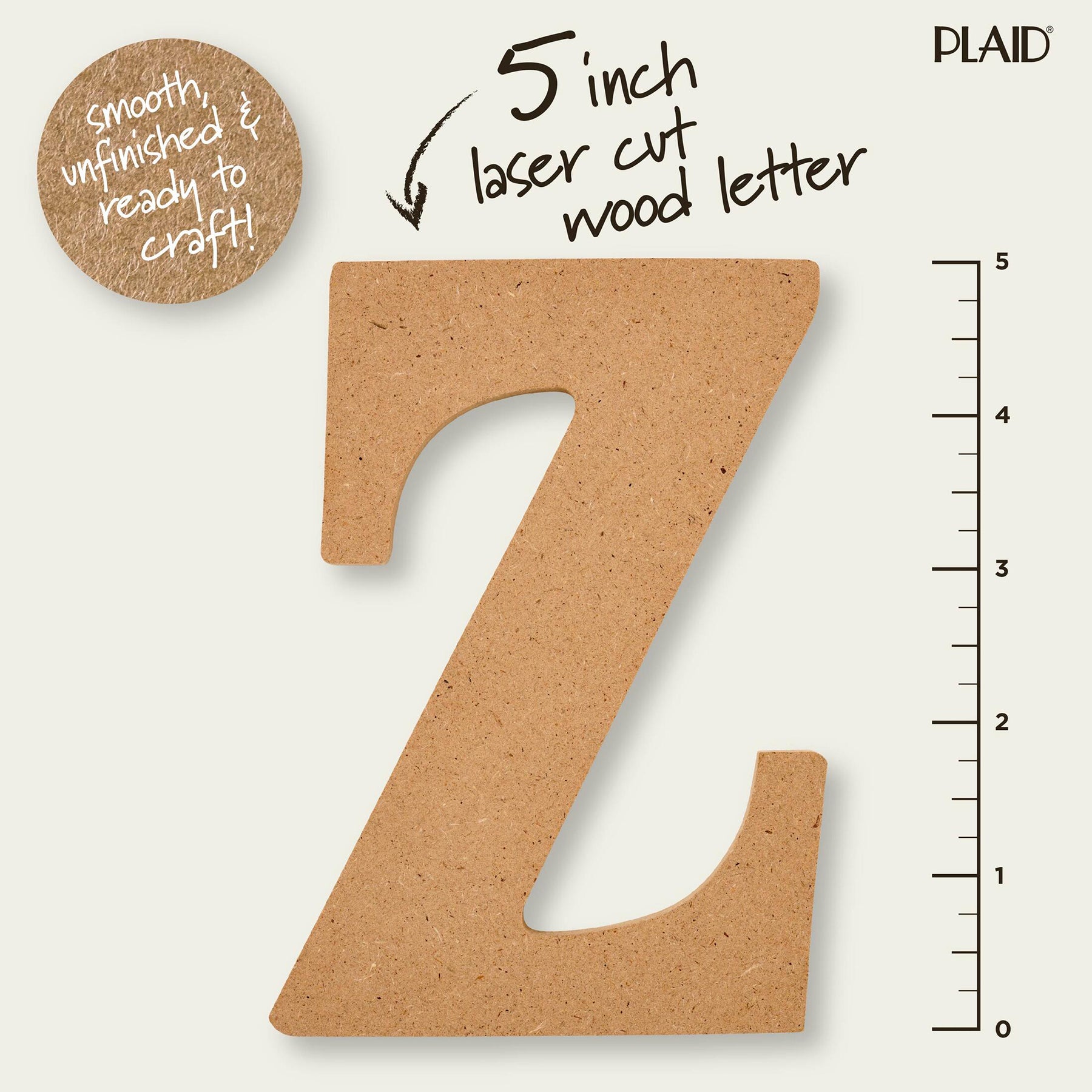 MDF Letter, Z, 5 Inch