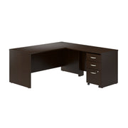 Bush Business Furniture Series C 66W L Shaped Desk with 42W Return and Mobile File Cabinet in Mocha Cherry - 65.98" Width x 71.02" Depth x 29.84" Height
