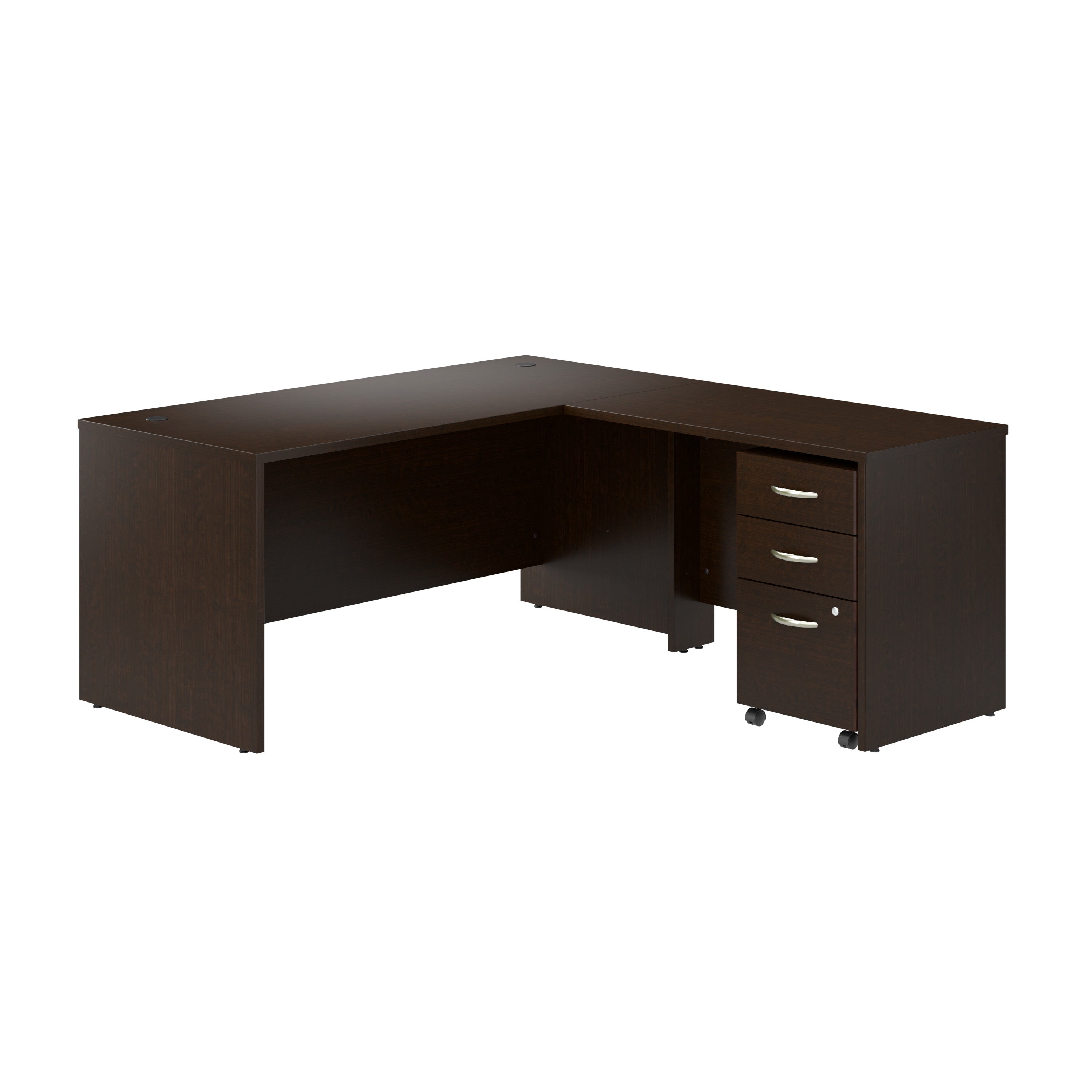 Bush Business Furniture Series C 66W L Shaped Desk with 42W Return and Mobile File Cabinet in Mocha Cherry - 65.98" Width x 71.02" Depth x 29.84" Height