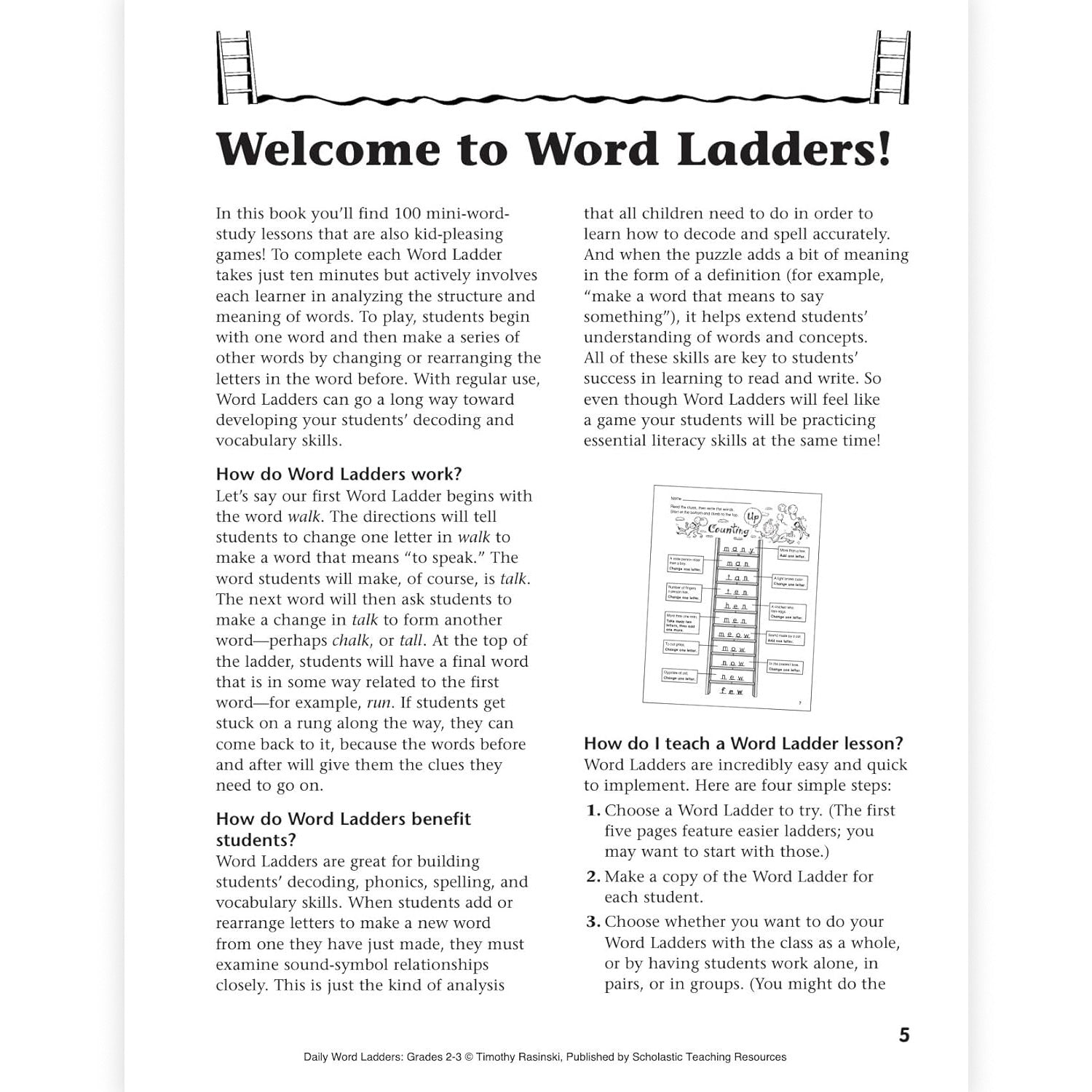 Daily Word Ladders Workbook, Grades 2-3