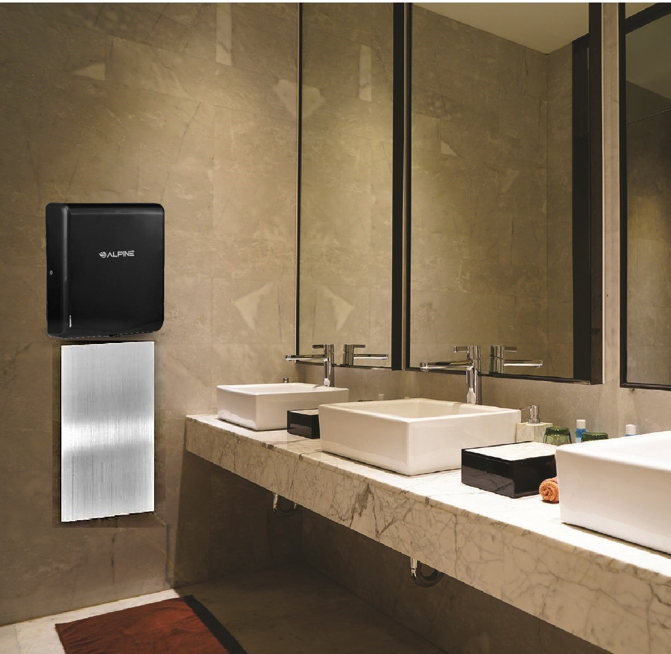 Willow Commercial Black High Speed Automatic Electric Hand Dryer with Wall Guard