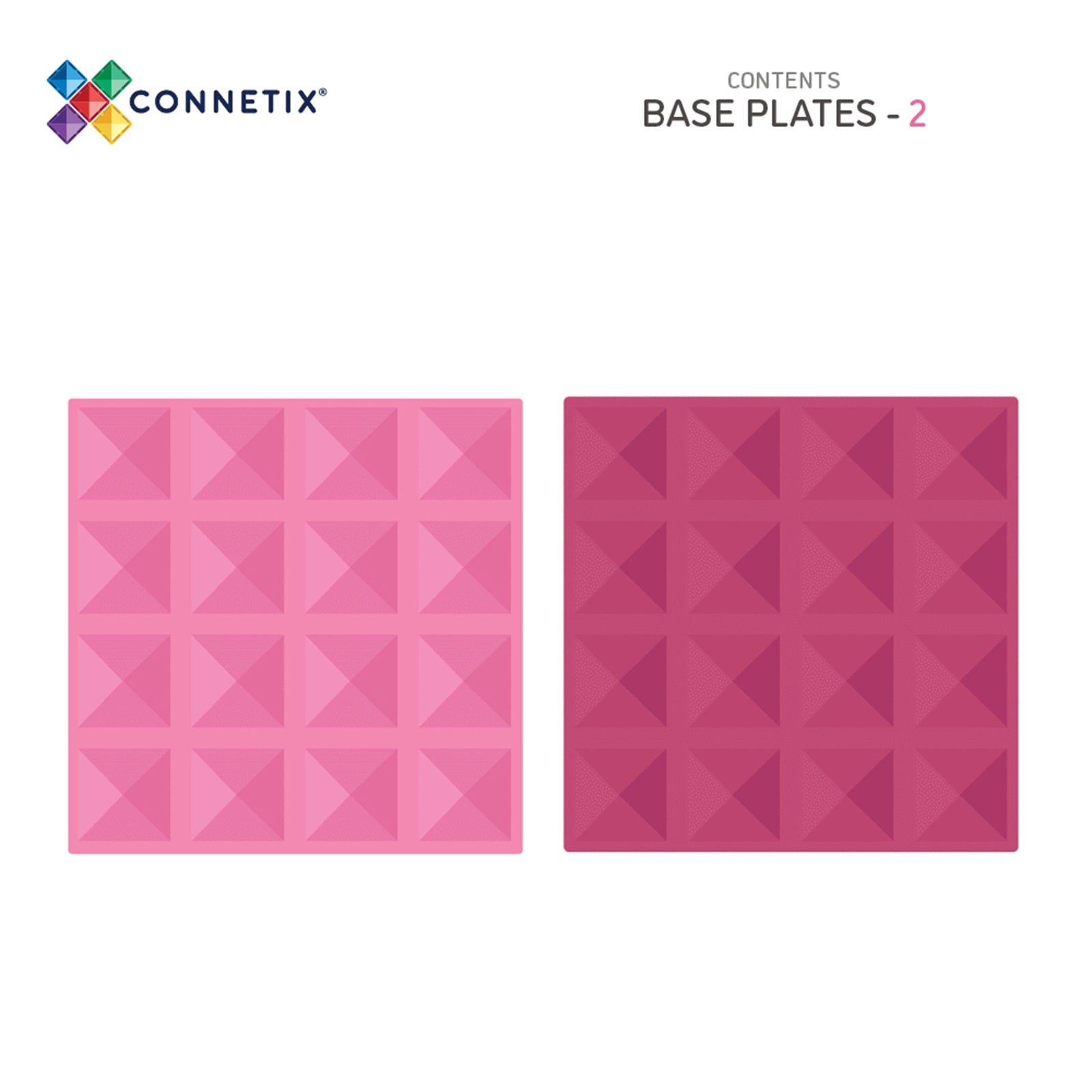 Magnetic Tiles Pastel Pink & Berry Base Plate, 2 Pieces