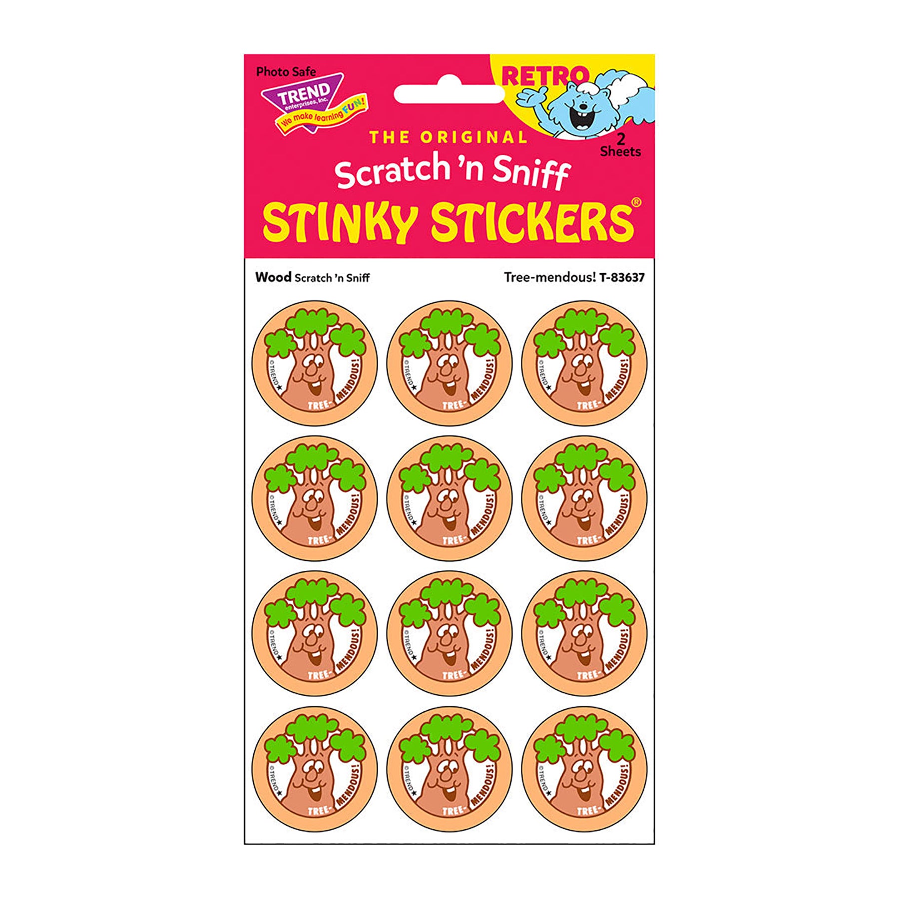 Tree-mendous!/Wood Scent Retro Scratch 'n Sniff Stinky Stickers®, 24 ct.